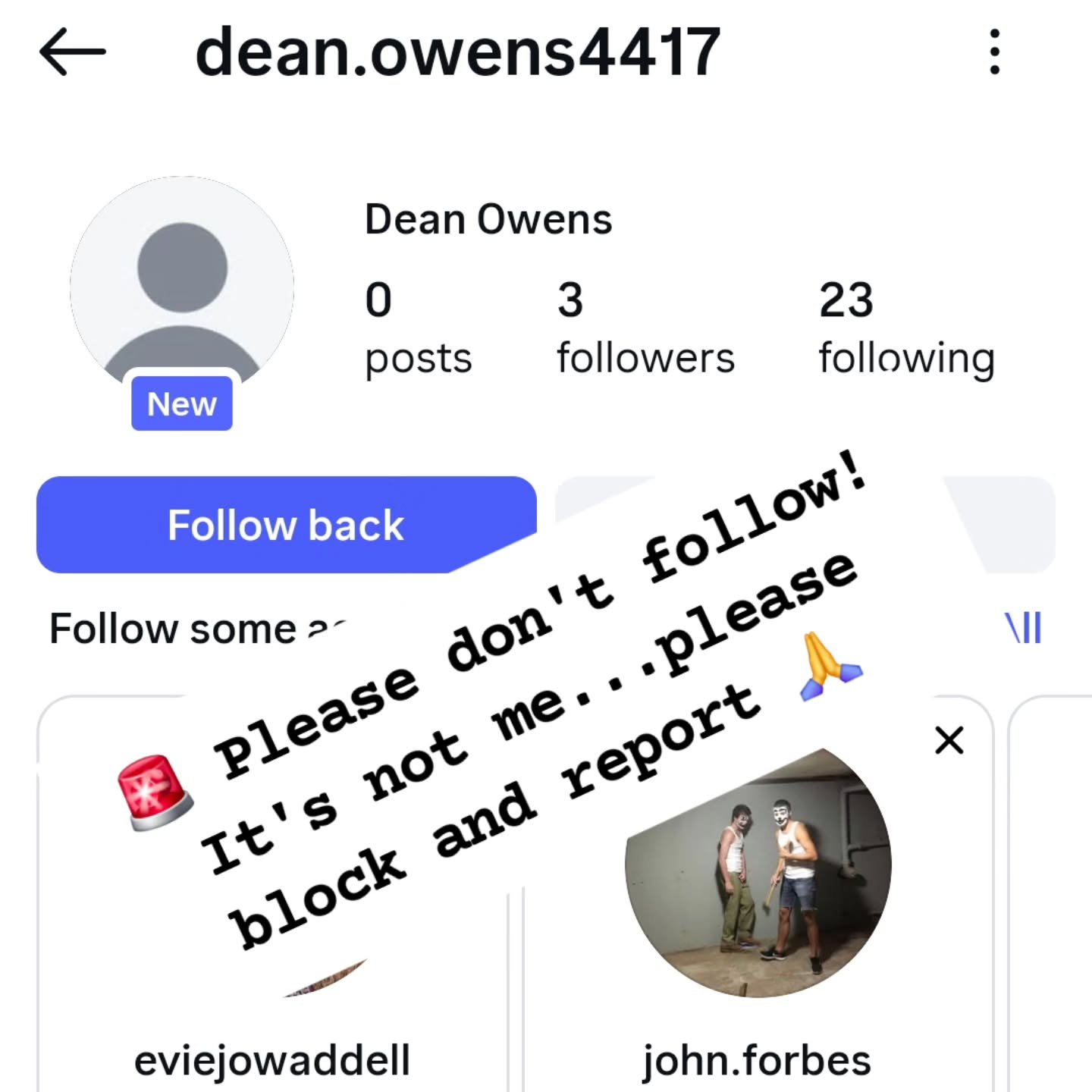 Fake account. Please don't follow 🙏🤦&zwj;♂️