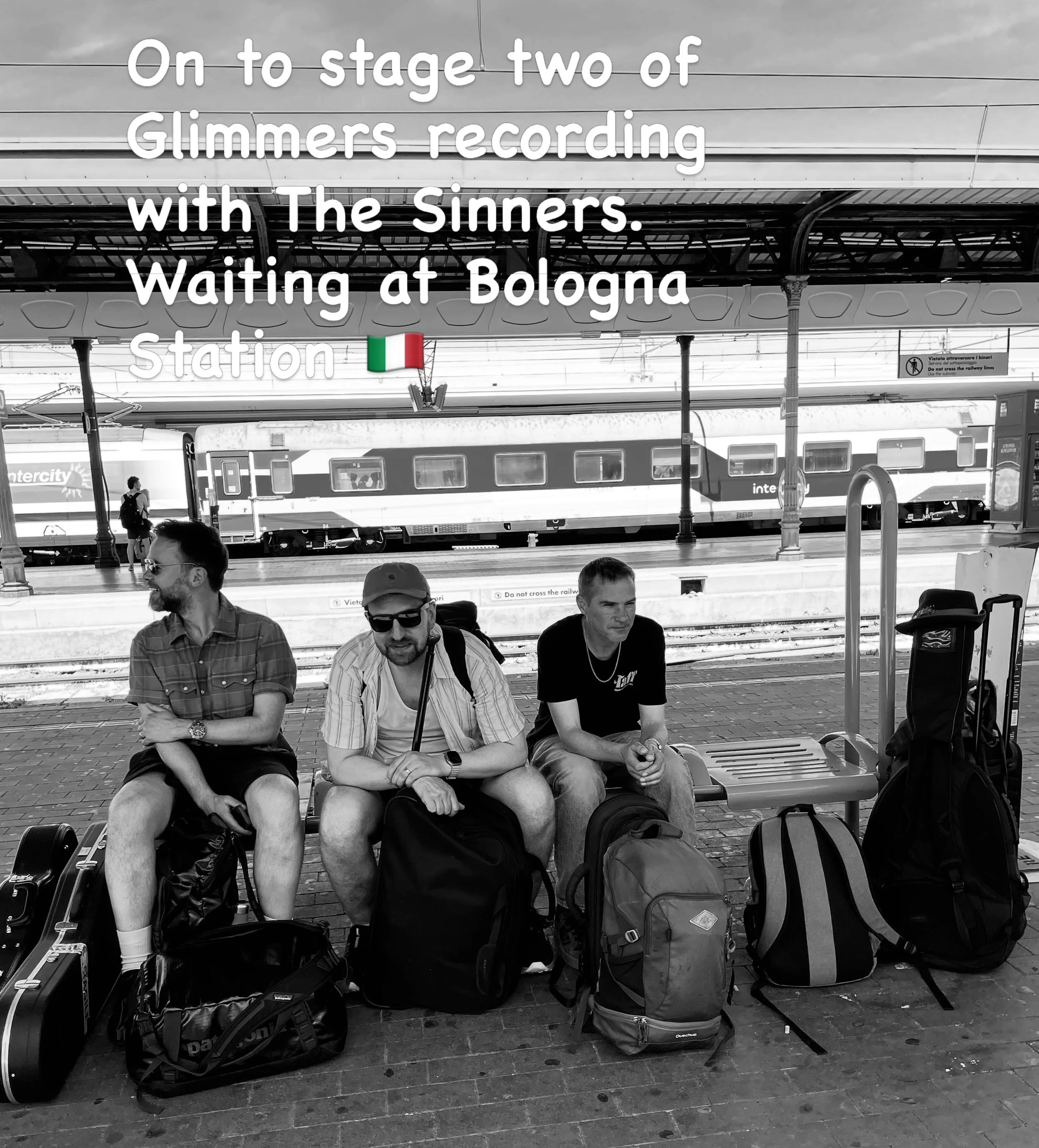 On to stage two of #Glimmers recording with #TheSinners. Can&rsquo;t wait to start working with @robertovilla_sound and @pieroperelli_drums 🇮🇹🌵