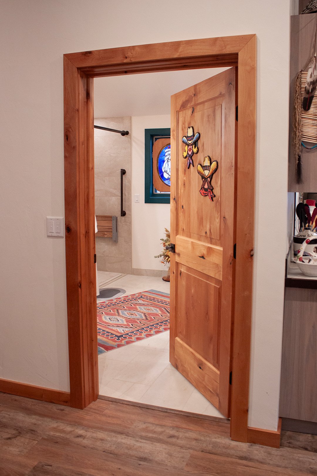 We widened all doorways so a wheelchair could easily fit through.