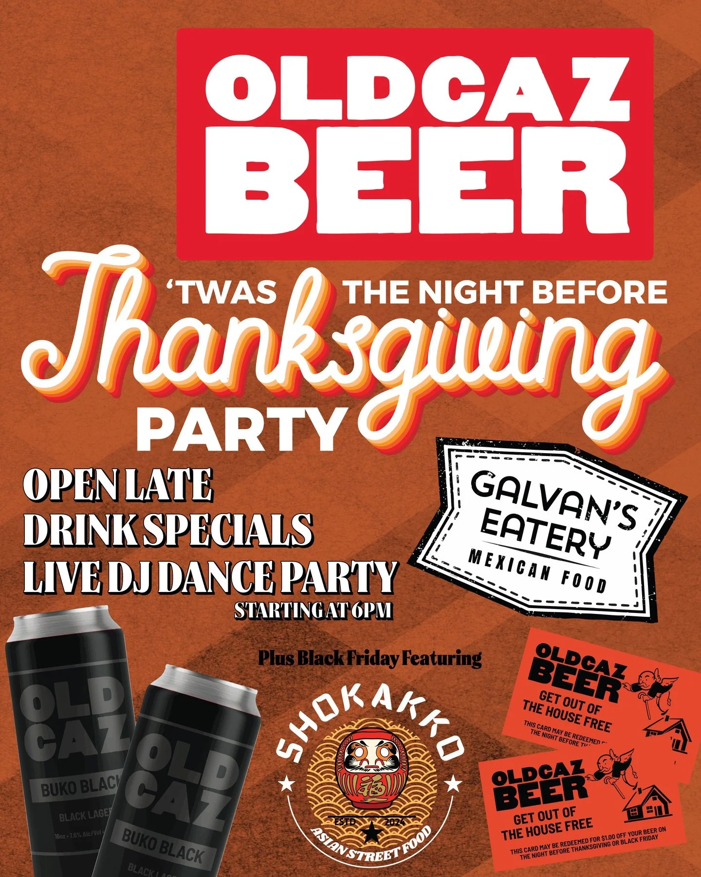 One of our favorite parties of the year, The Night Before Thanksgiving, is just around the corner! ⁣
⁣⁣
Whatever your reason for heading out, we&rsquo;re keeping the doors open late next Wednesday. So gather your old classmates, coworkers, family, or