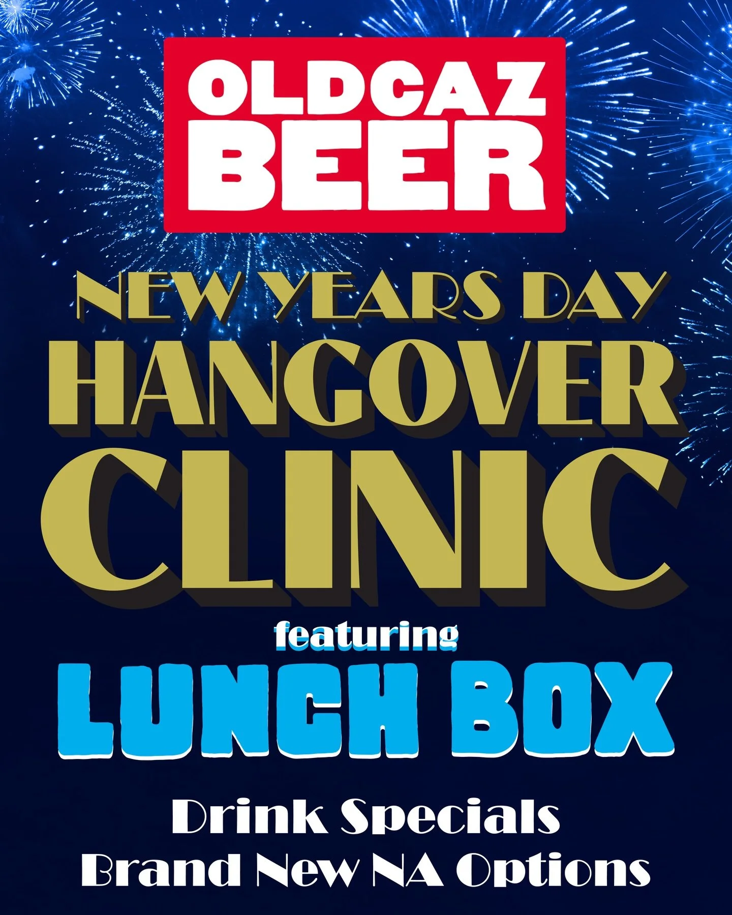 New Year&rsquo;s Day is just around the corner and we&rsquo;re celebrating our favorite way we know how: The Old Caz Beer New Year&rsquo;s Day Hangover Clinic featuring @__lunch__box__ 

Whether you&rsquo;re reeling after the things you did the night
