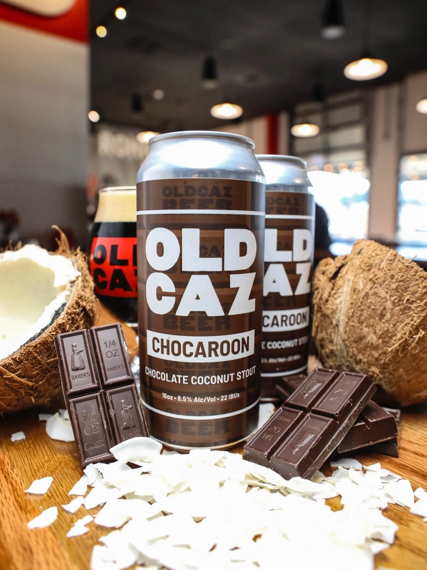 Chocaroon has been with us longer than most people realize.
 It started years ago as a variation on another beer, with chocolate, coconut, and vanilla added almost as an afterthought. Over time, it became its own thing, disappeared for stretches, and