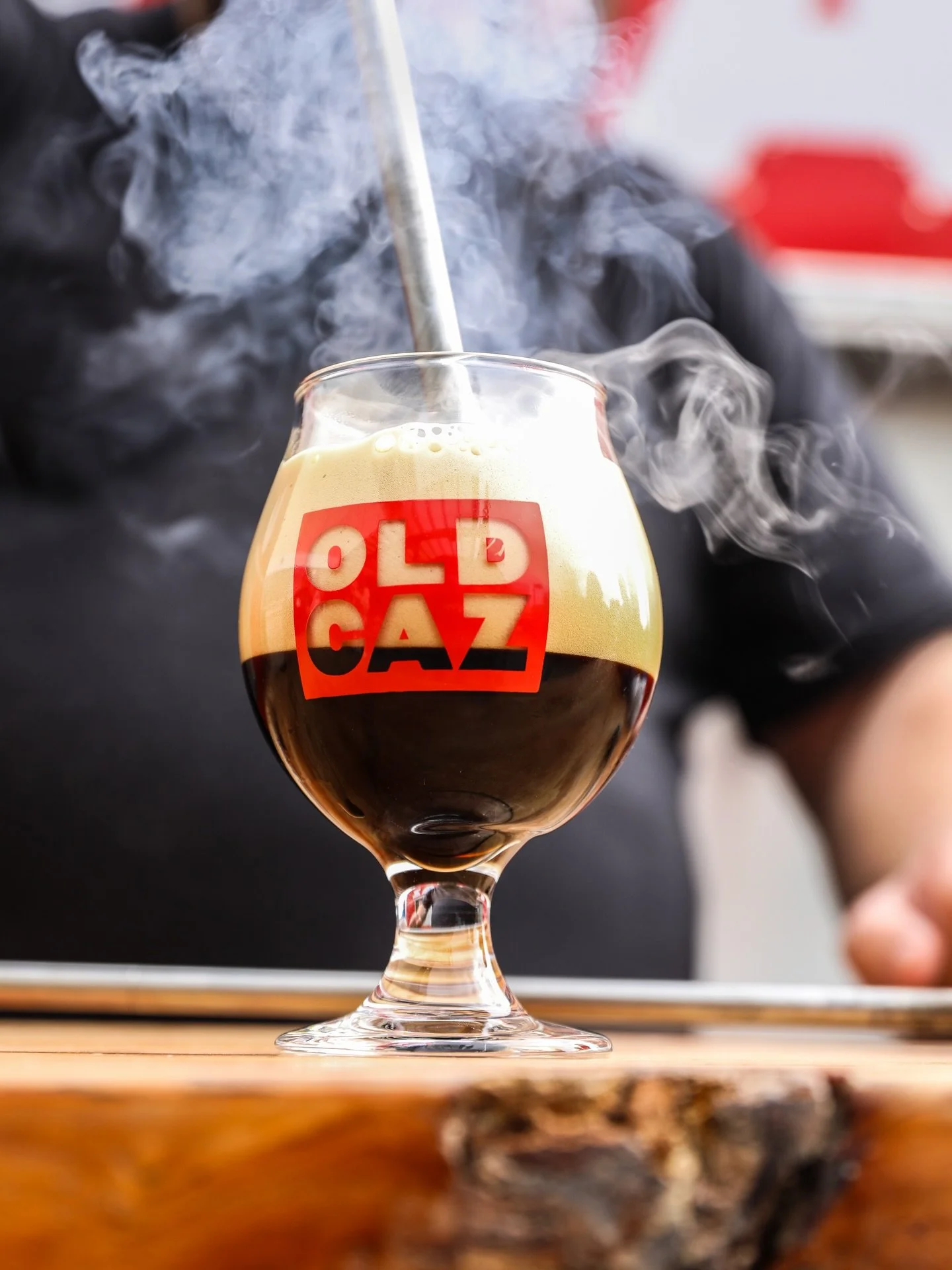 Monday at the brewpub.

@rob.from.oldcaz taking the stage for Bierstacheln &mdash; the old-world tradition of heating a steel poker and plunging it into your beer, caramelizing the sugars and transforming the glass in front of you.

At 4PM, Grab a 12