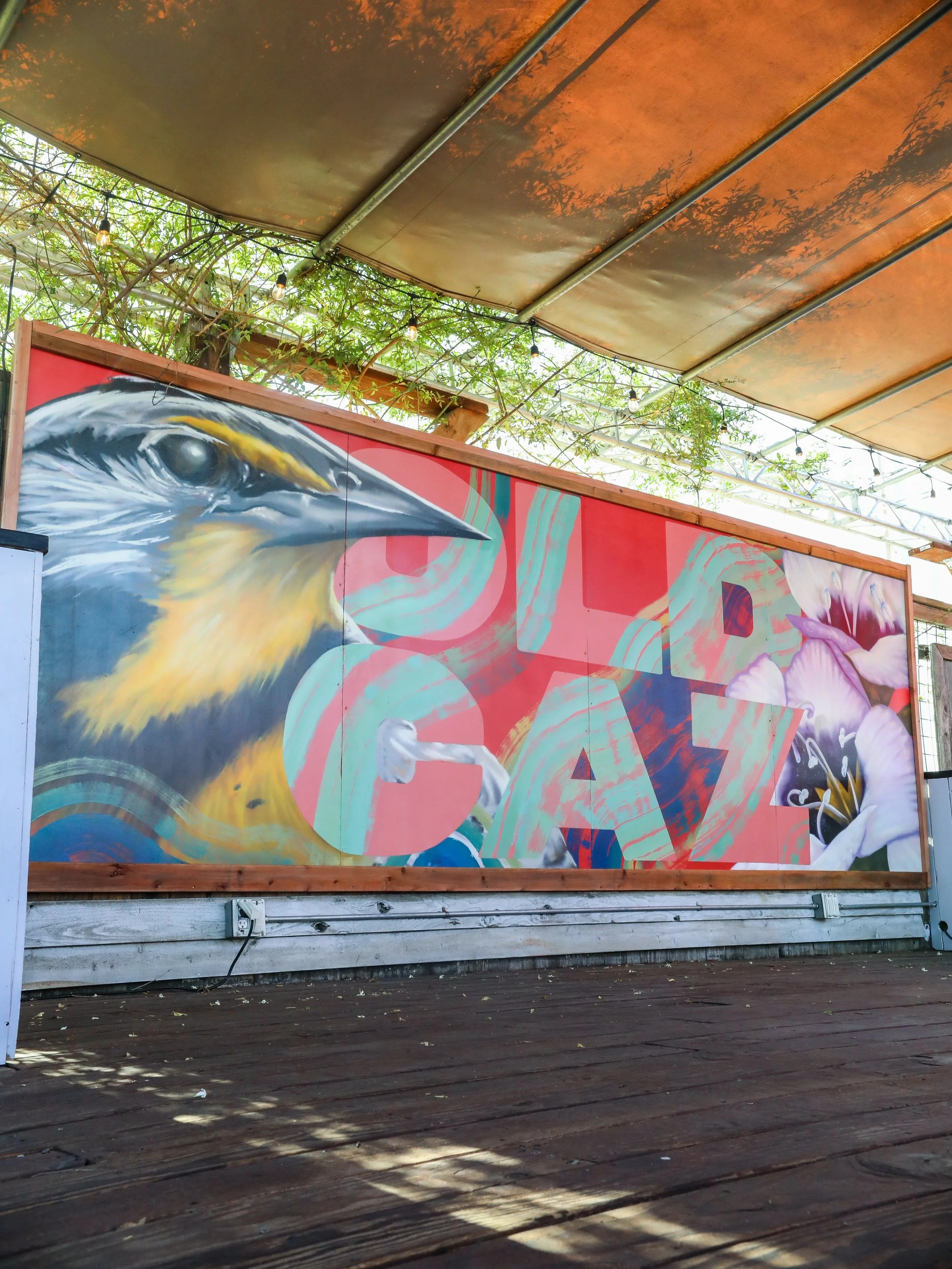 A piece of Lucky 7 has officially landed at the Backyard.

@evaneskwilson began this mural live during our seventh anniversary celebration, and now the finished piece is framed, installed and ready for its permanent run in Petaluma. Featuring the Wes