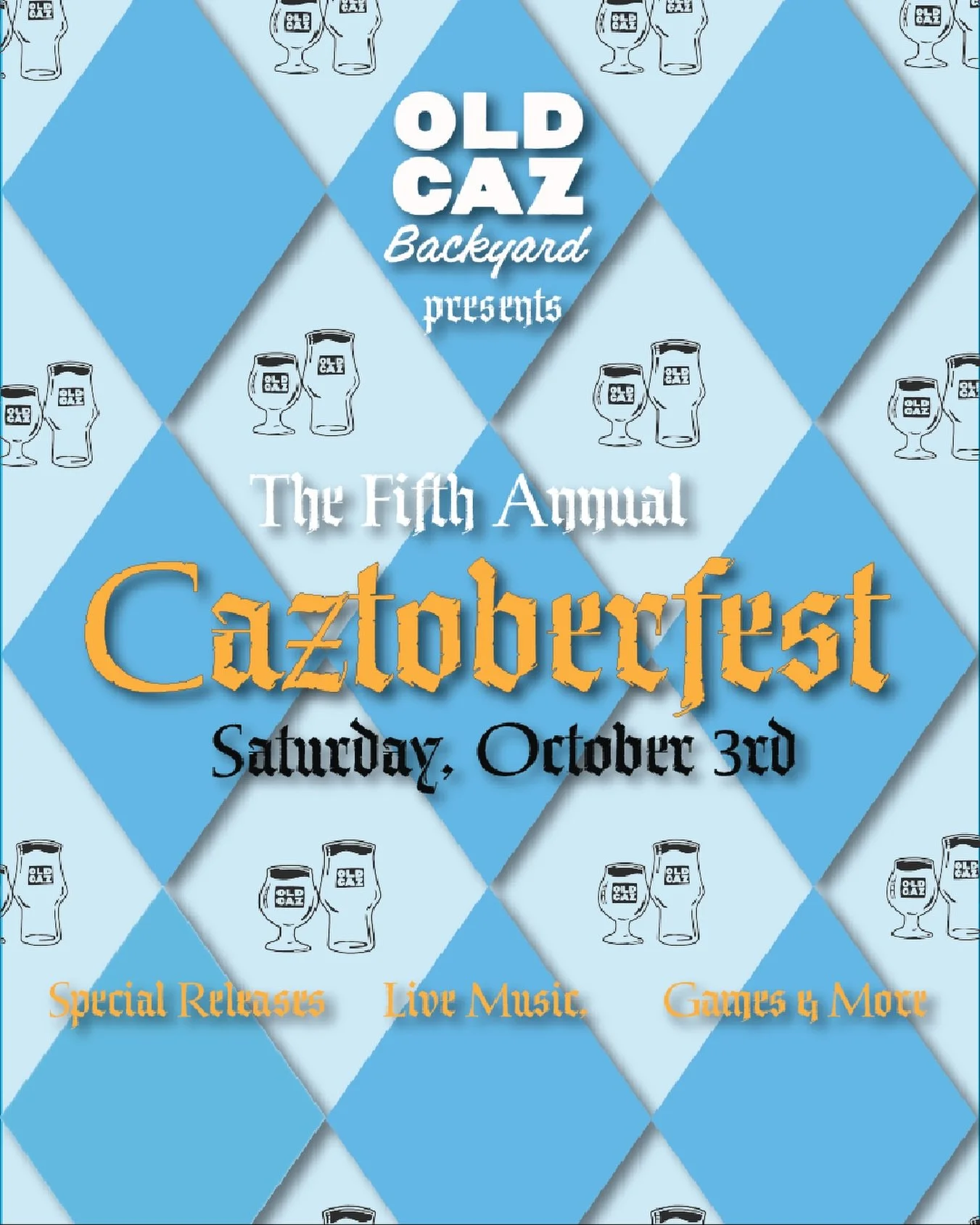 ONE WEEK until CAZTOBERFEST takes over the Backyard.

Next Saturday, October 3, we&rsquo;re bringing Oktoberfest to Petaluma for a full day at the Backyard.

Gerard&rsquo;s Paella will have the big pans going, CAZ Eats is working on a Caztoberfest sp