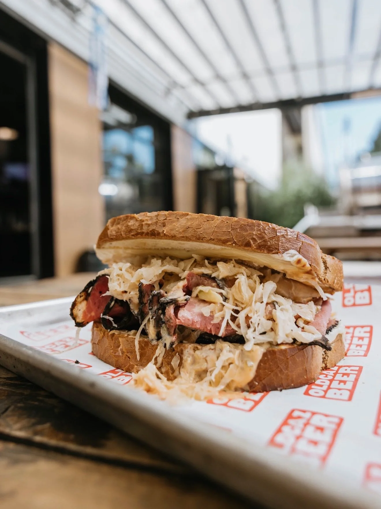 A little love for our Reuben: pastrami, Swiss, sauerkraut, and house sauce piled onto marbled rye. The CAZ crew knows its way around more than a beer.

CAZ Eats is serving lunch from 11&ndash;3, Chavas Pizza joins us at 3:30, and we&rsquo;ve got a fu