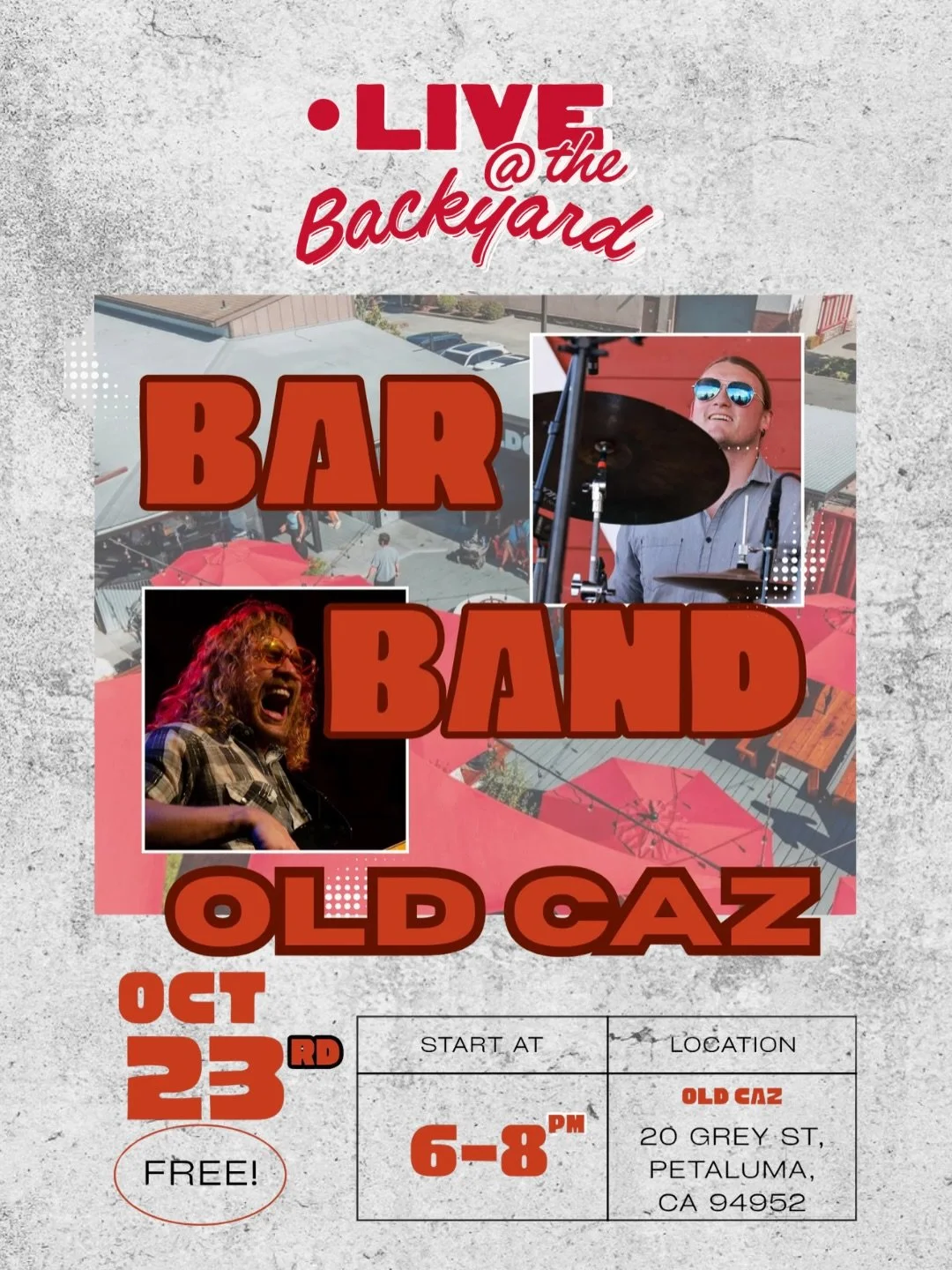 Friday starts at 3 PM at the Backyard. Titas Cuisines is with us tonight, and Bar Band takes over at 6 PM with covers you can sing along to.

Come grab dinner and a beer, and stick around for the music.