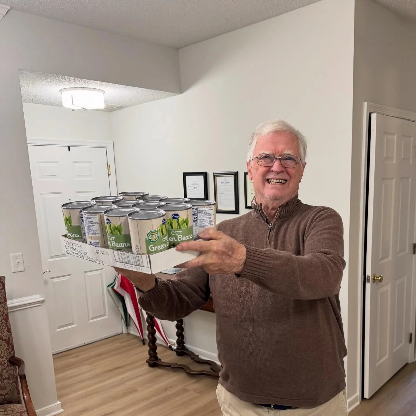 Don&rsquo;t forget to donate to the canned food drive at The Park at Salisbury ! We are so happy that Larry was able to donate so many cans today !