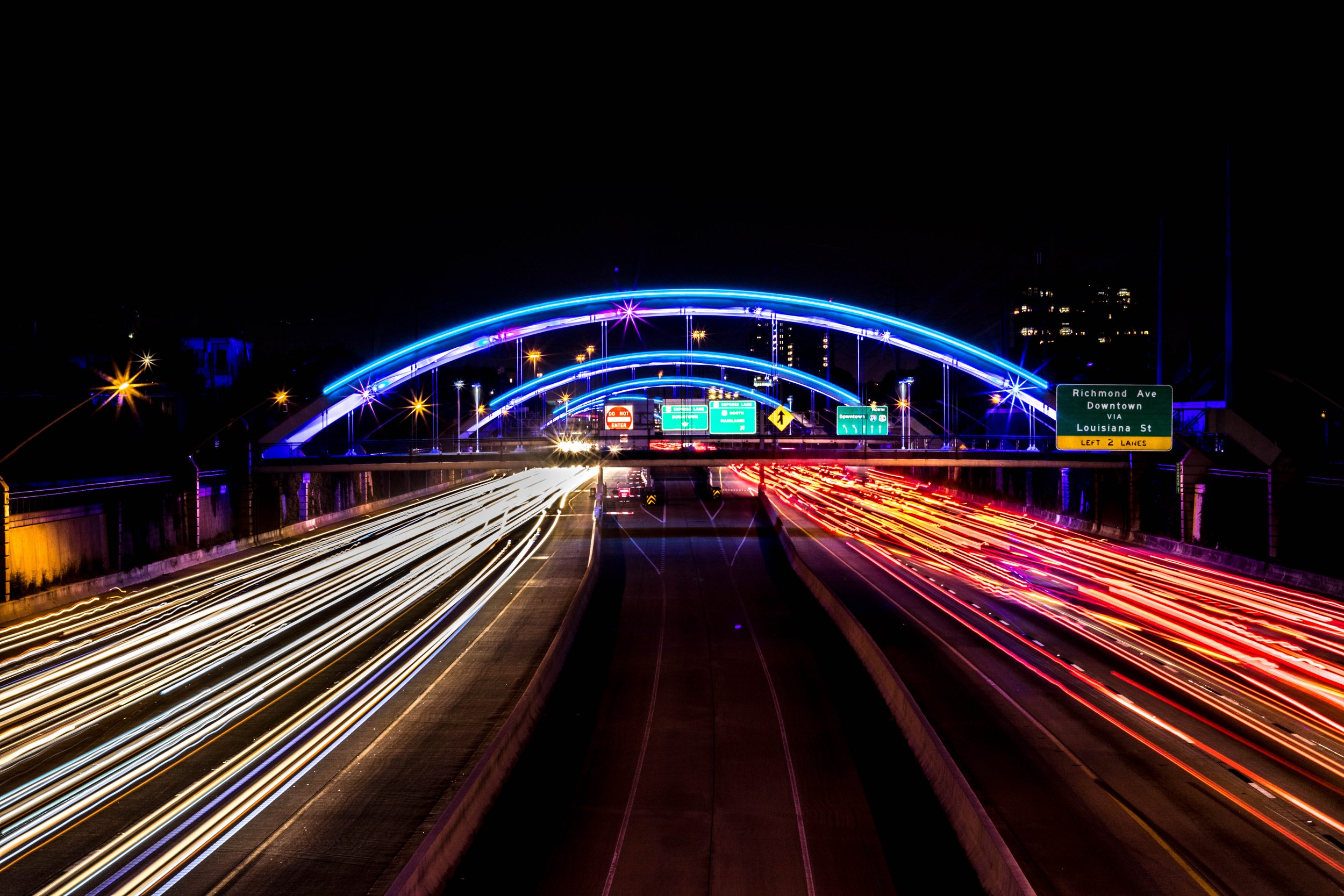 Houston's iconic Interstate 69 highway. I wish traffic moved this fast in real life!
