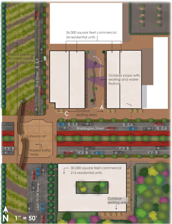 Master plan from Pine/65 to Southeastern and from Hardees to Ball State CAP: Indy