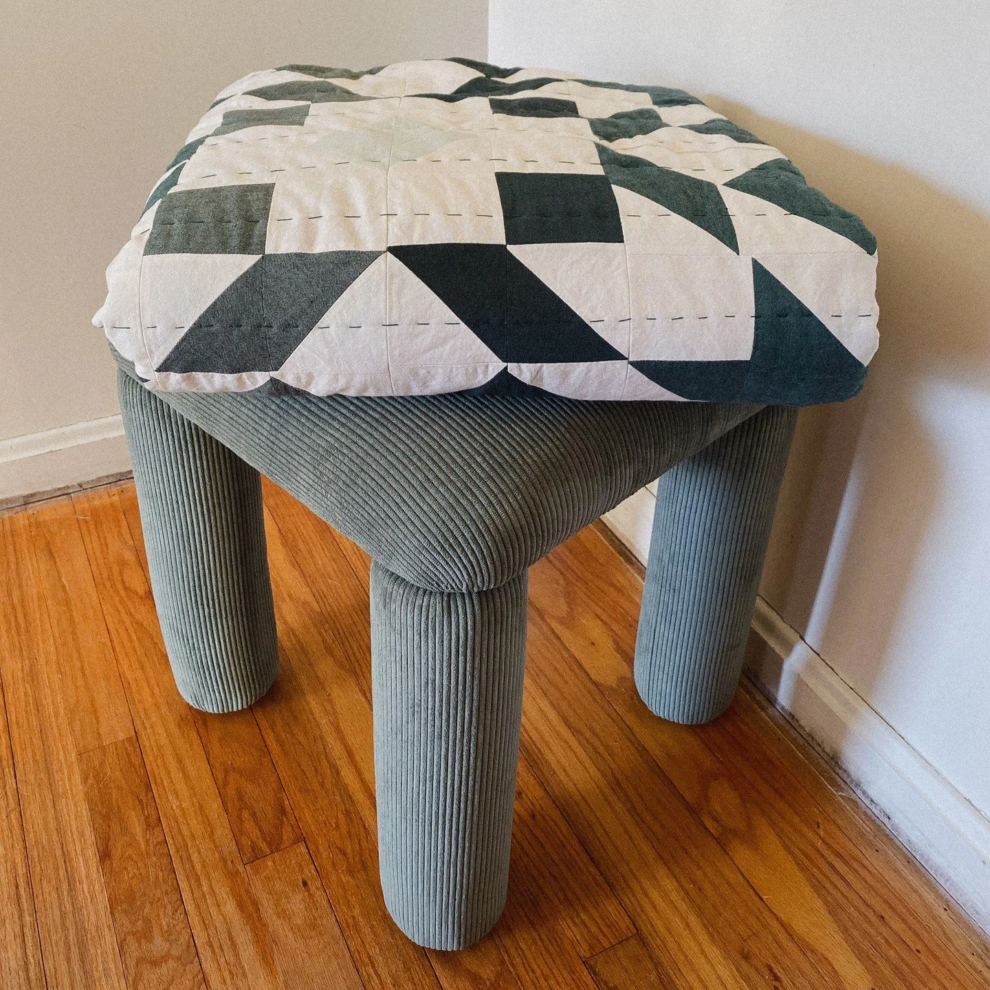 The nursery is the space with which I have had the clearest vision. It started with a custom @kristiinataylor hand-crafted quilt that featured various beautiful shades of evergreen and cream. From there it completely snow-balled as the crib was chose