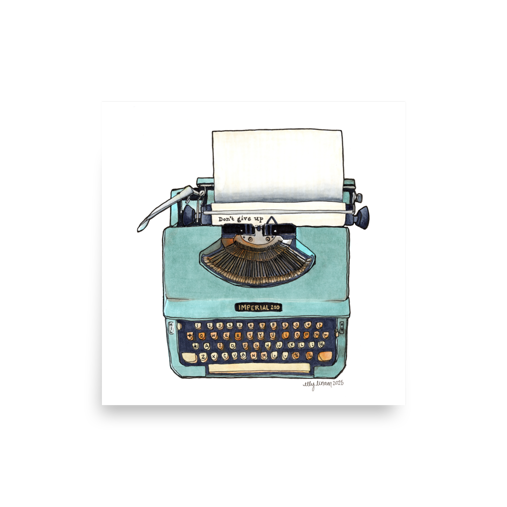 Sans Full Stop/Don't Give Up Vintage Typewriter Print