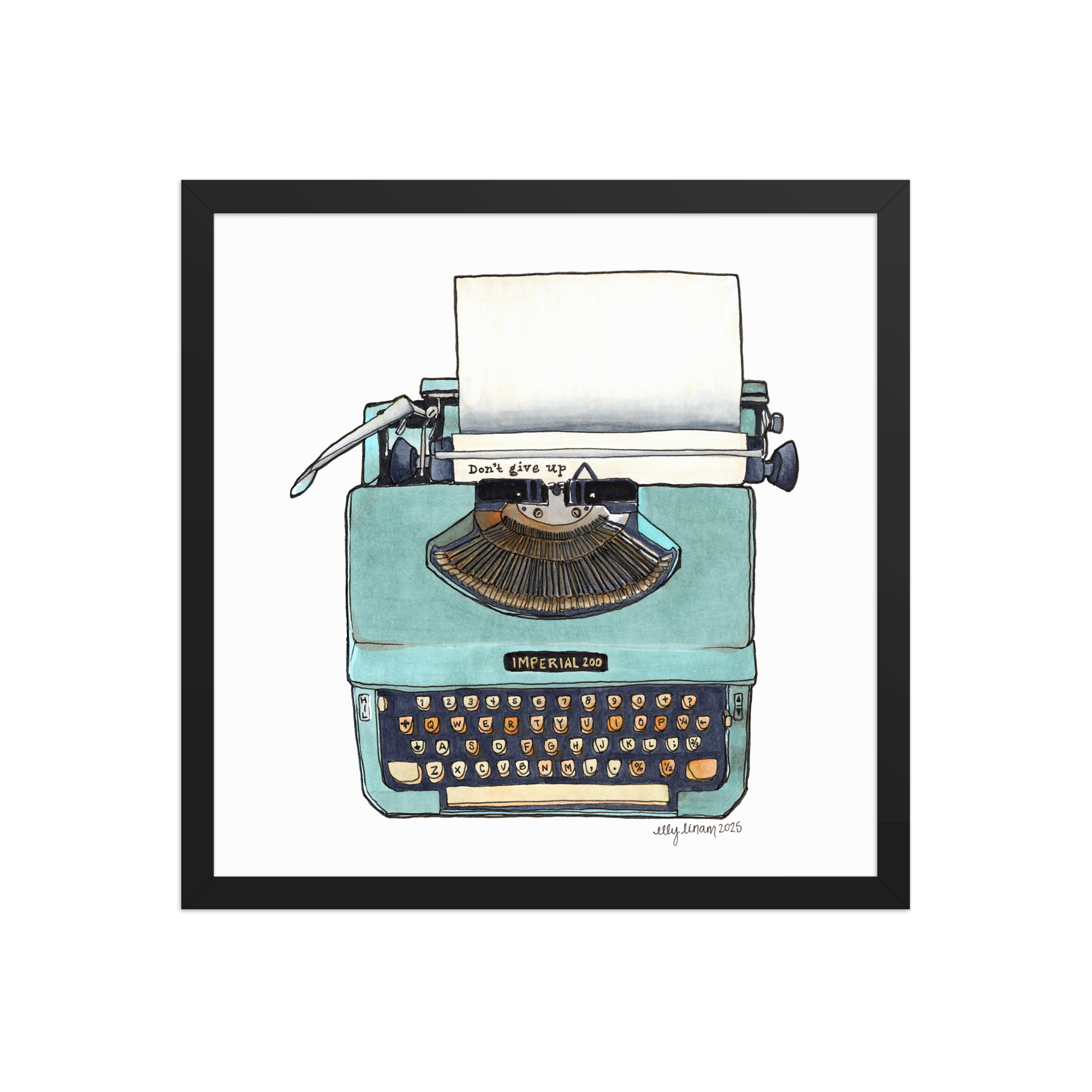Sans Full Stop/Don't Give Up Vintage Typewriter Framed Print