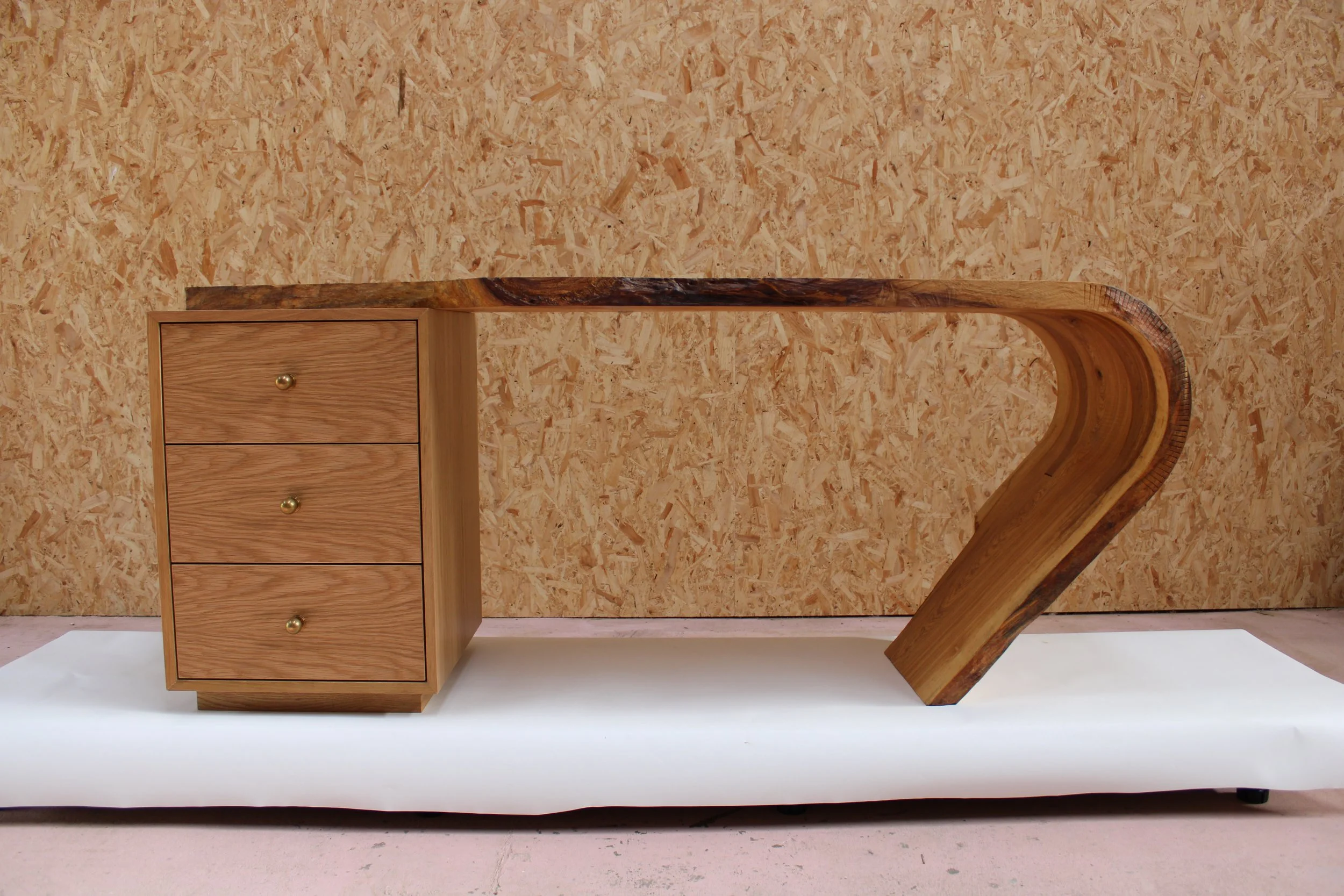 Kerf-Bent Oak Desk