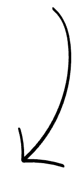 A simple, black, curved arrow pointing downward.