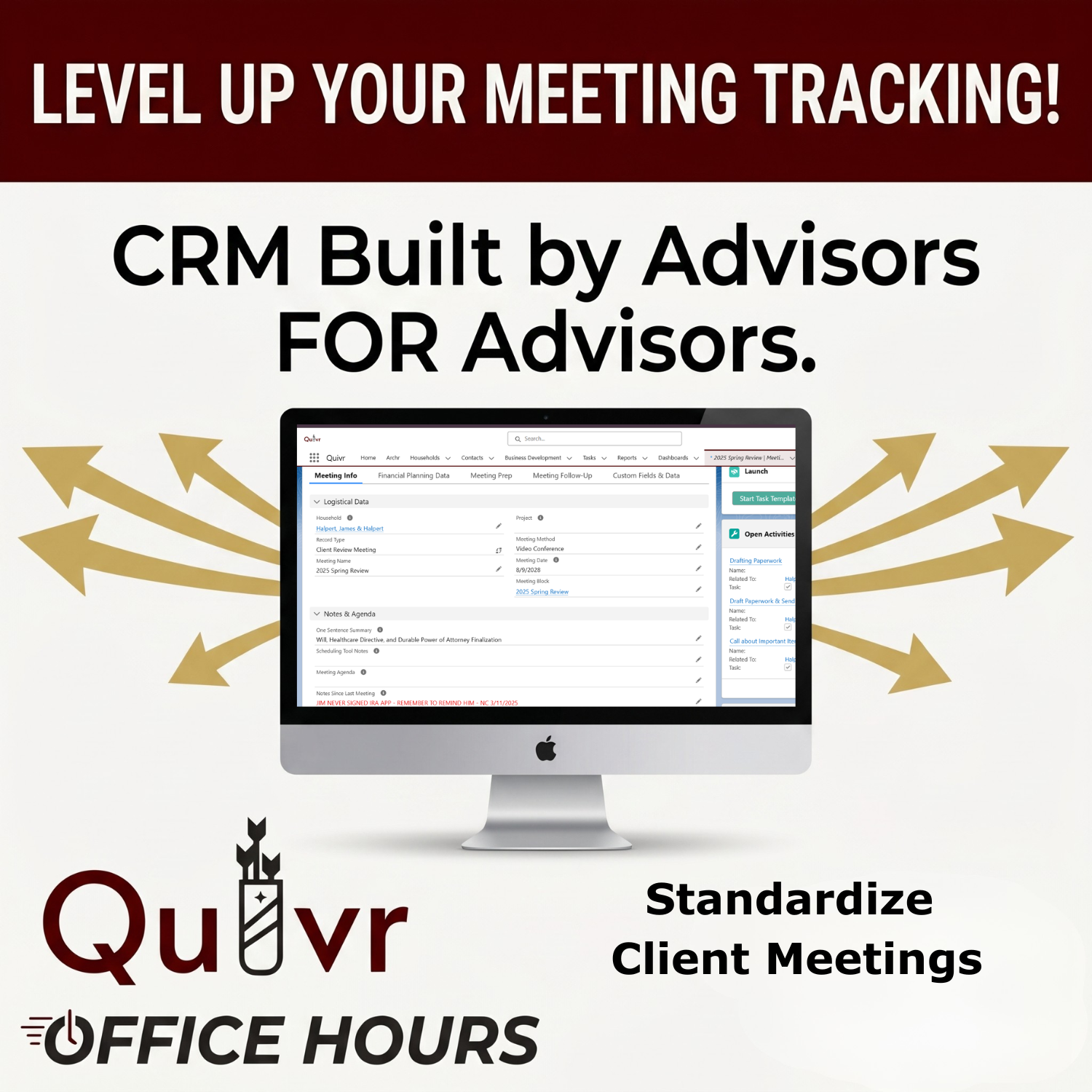 How Top Advisory Firms Standardize Client Meetings Inside Quivr CRM