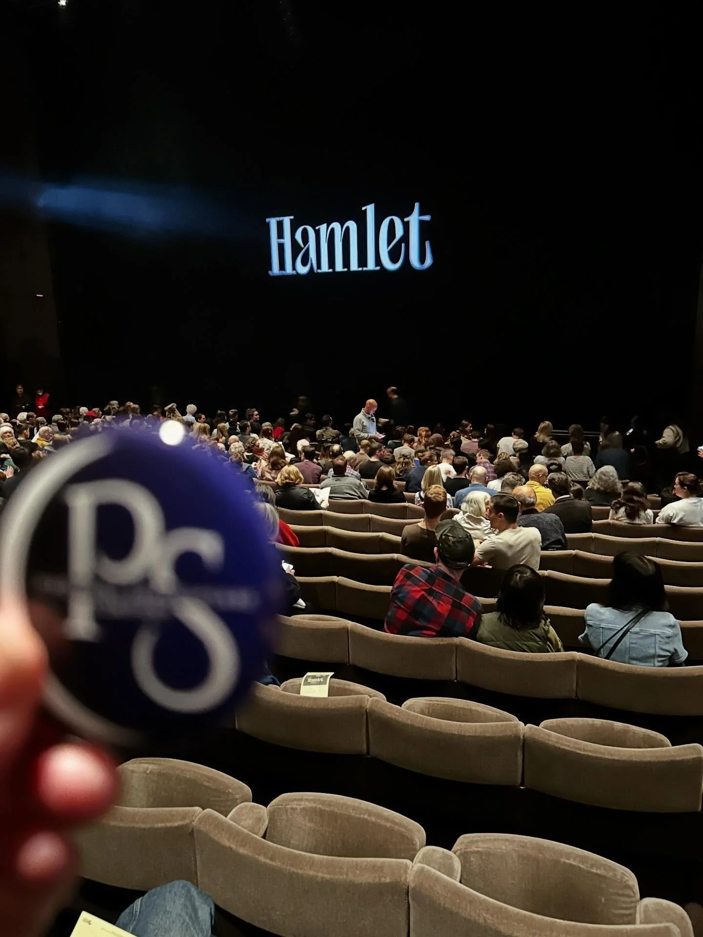 How is Exec. Dir. David McGraw spending his birthday while teaching in London?  Why, by seeing Hamlet at the National Theatre! (He liked our production more!)