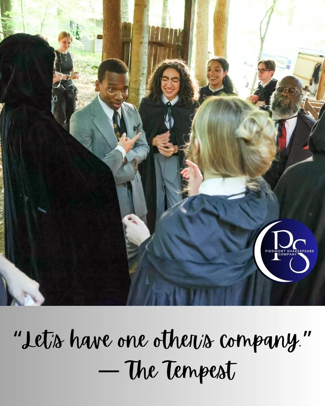 A perfect holiday invitation, courtesy of Shakespeare:
Let&rsquo;s have one another&rsquo;s company.
Wishing you tables full of conversation and care.