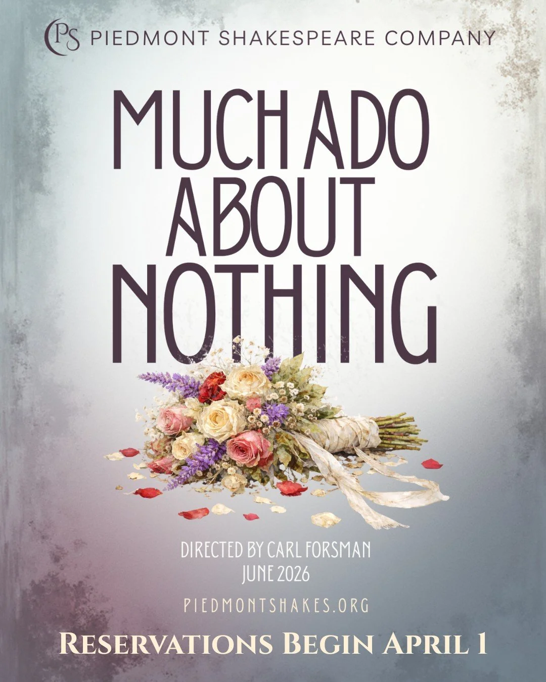 Reservations for Much Ado About Nothing begin Wednesday, April 1, online at www.piedmontshakes.org

We will be having an ASL performance and free childcare for children, Pre-K to age 11, at 2 performances. Spaces for childcare will be limited; reserv