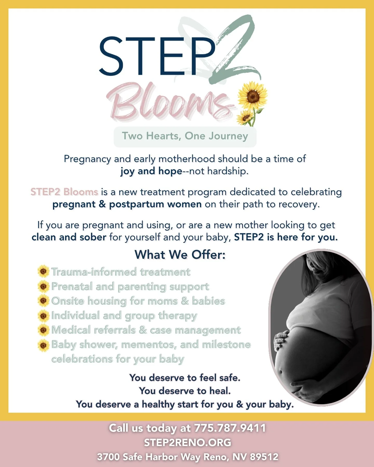 STEP2 Blooms is dedicated to meeting and celebrating the unique needs of pregnant and postpartum women in recovery. Big thanks to the generous support of our partners at Elevance Health Foundation for making this vital program possible! We are doubli