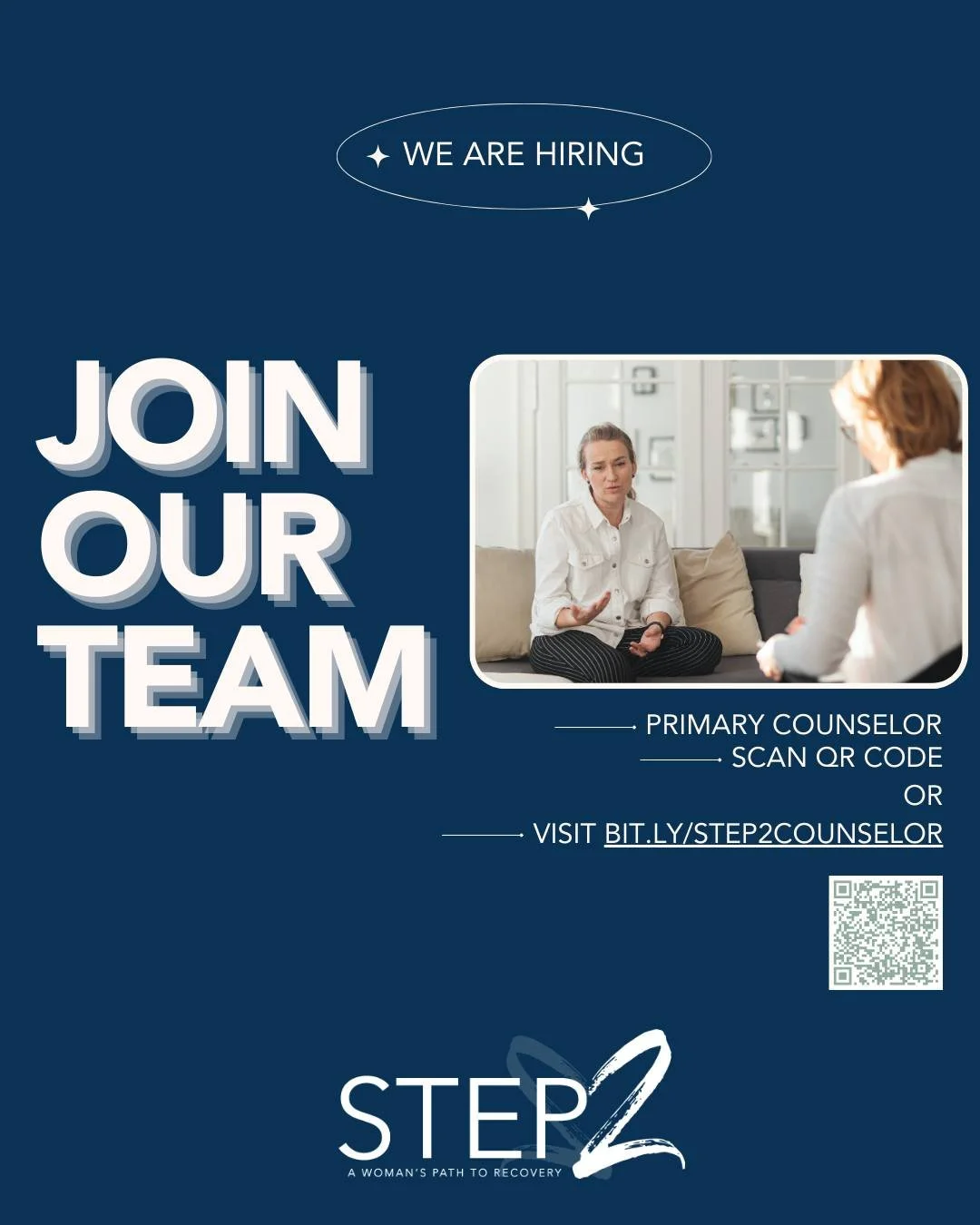 We&rsquo;re looking for a passionate, dedicated Primary Counselor to join the STEP2 team! ➡️ Job posting: bit.ly/STEP2Counselor

Our Primary Counselors play a vital role in breaking cycles of substance use disorder by providing compassionate, compreh