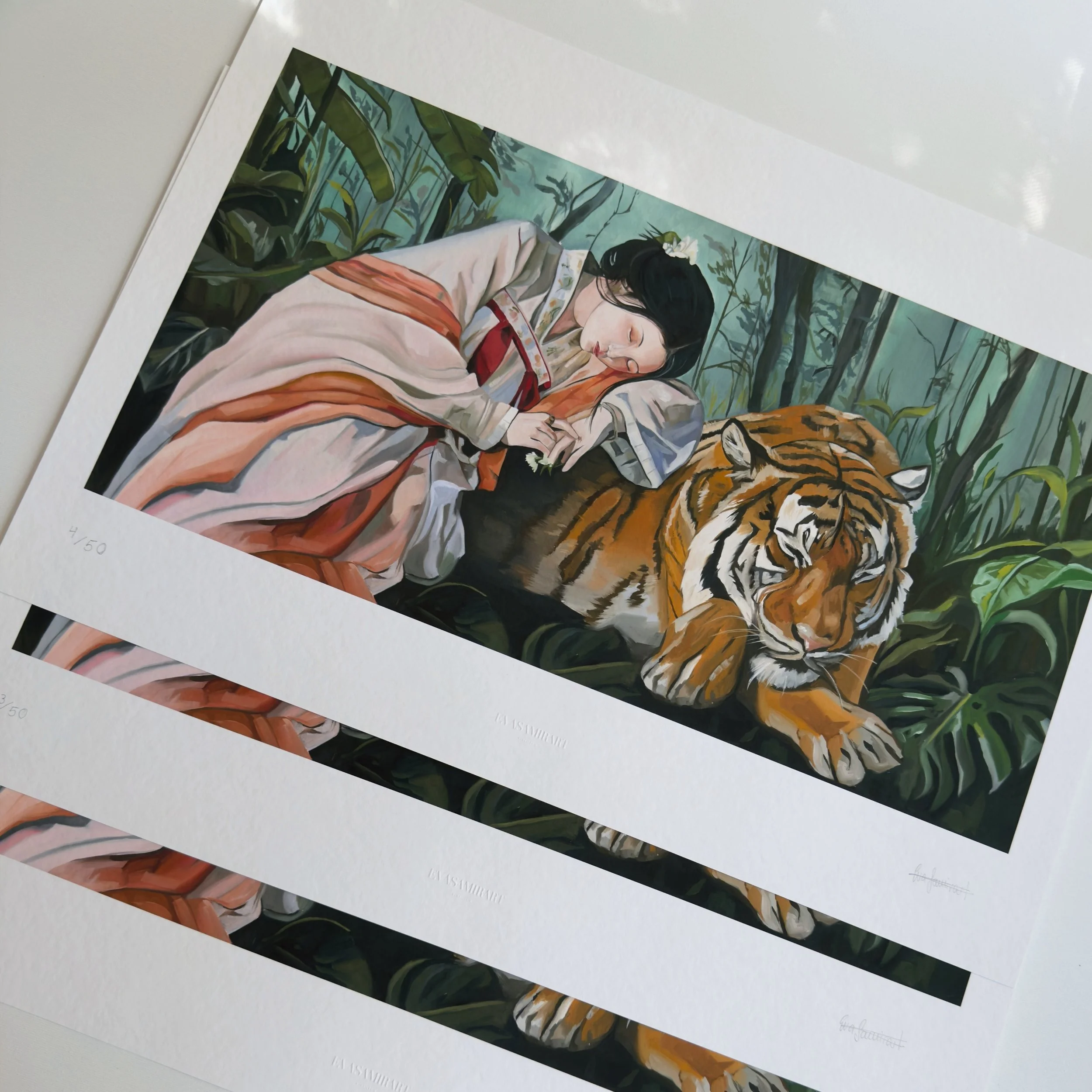 Die Frau und ihr Tiger | Fine Art Print