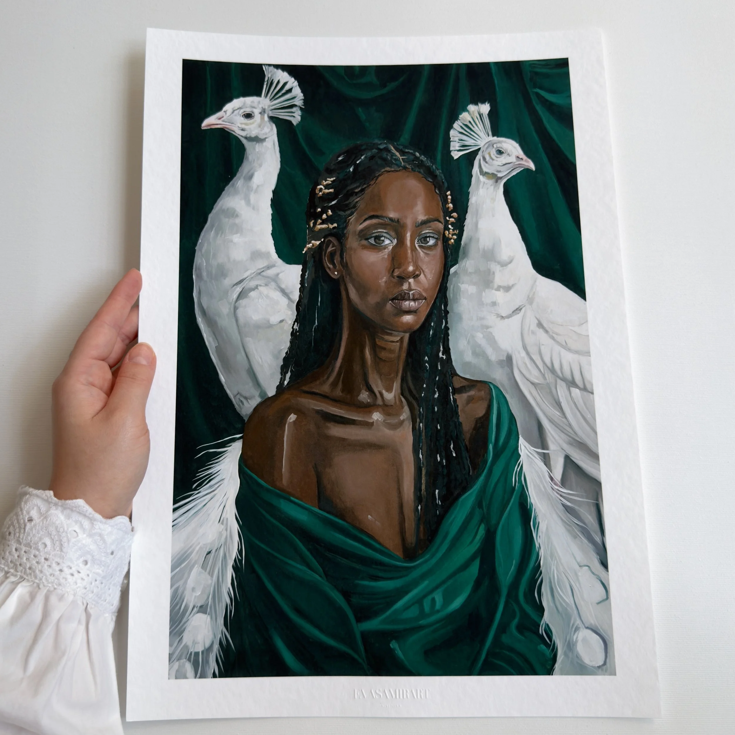 Die Frau in Smaragd | Fine Art Print