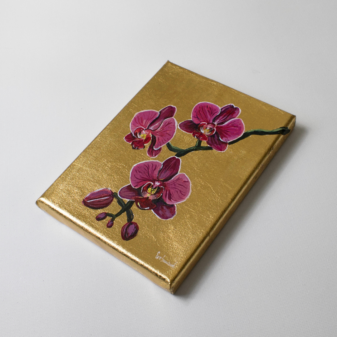 Orchideen auf Gold