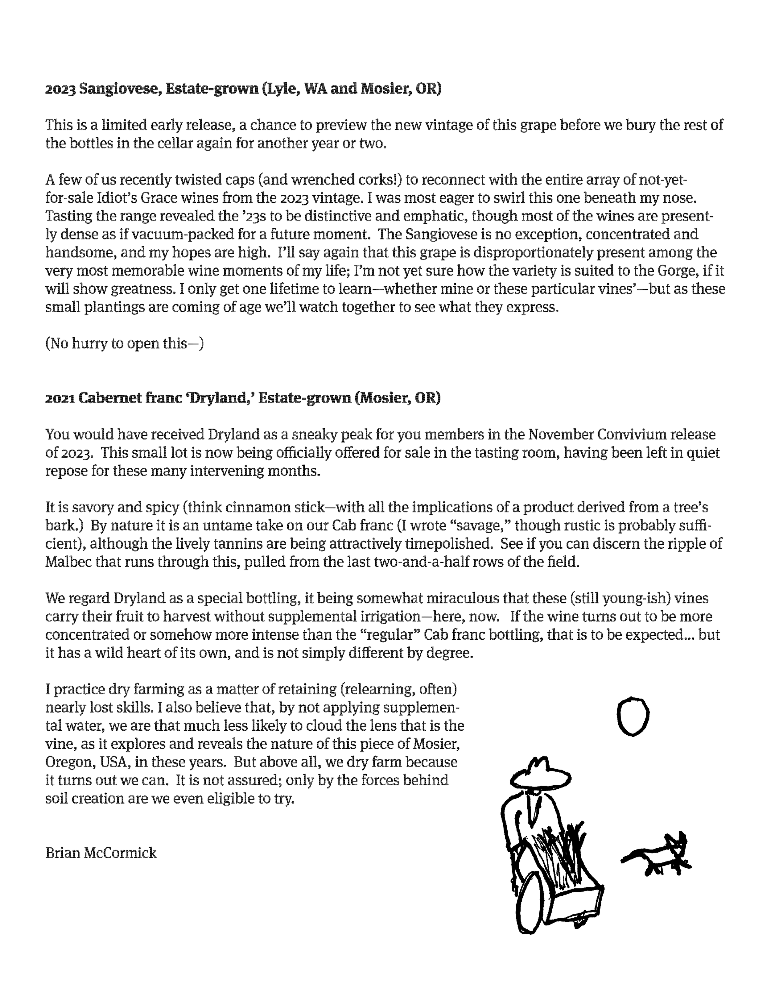 Page of an archival newsletter from Idiot's Grace
