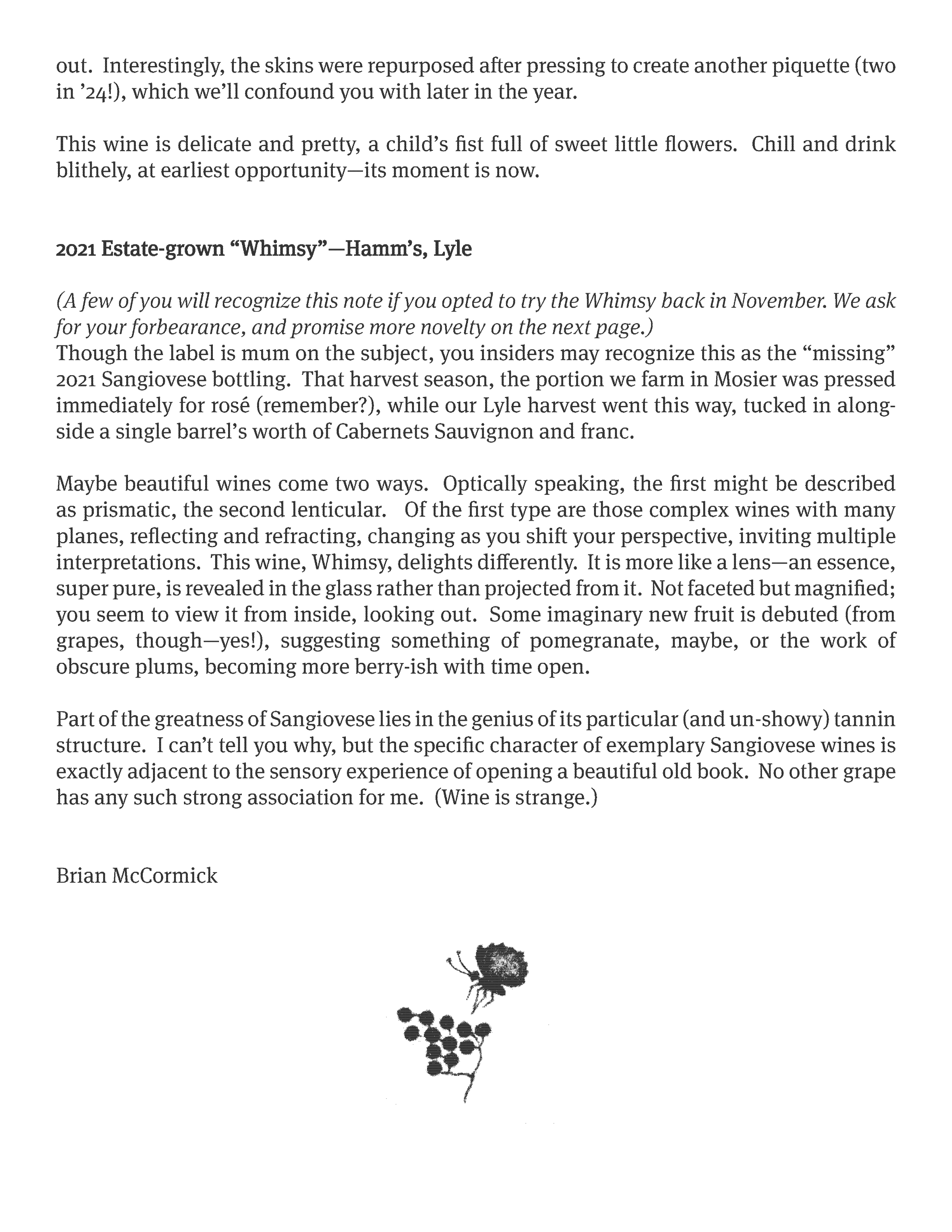 Page of an archival newsletter from Idiot's Grace