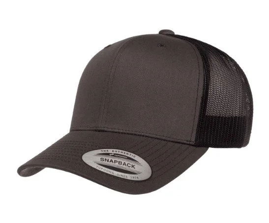 Yupoong YU6606 Retro Trucker Cap (Charcoal/Black) $35.00
