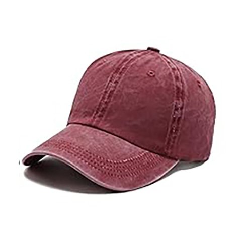 Vintage Washed Baseball Caps (Unisex) (Burgundy) $32.50