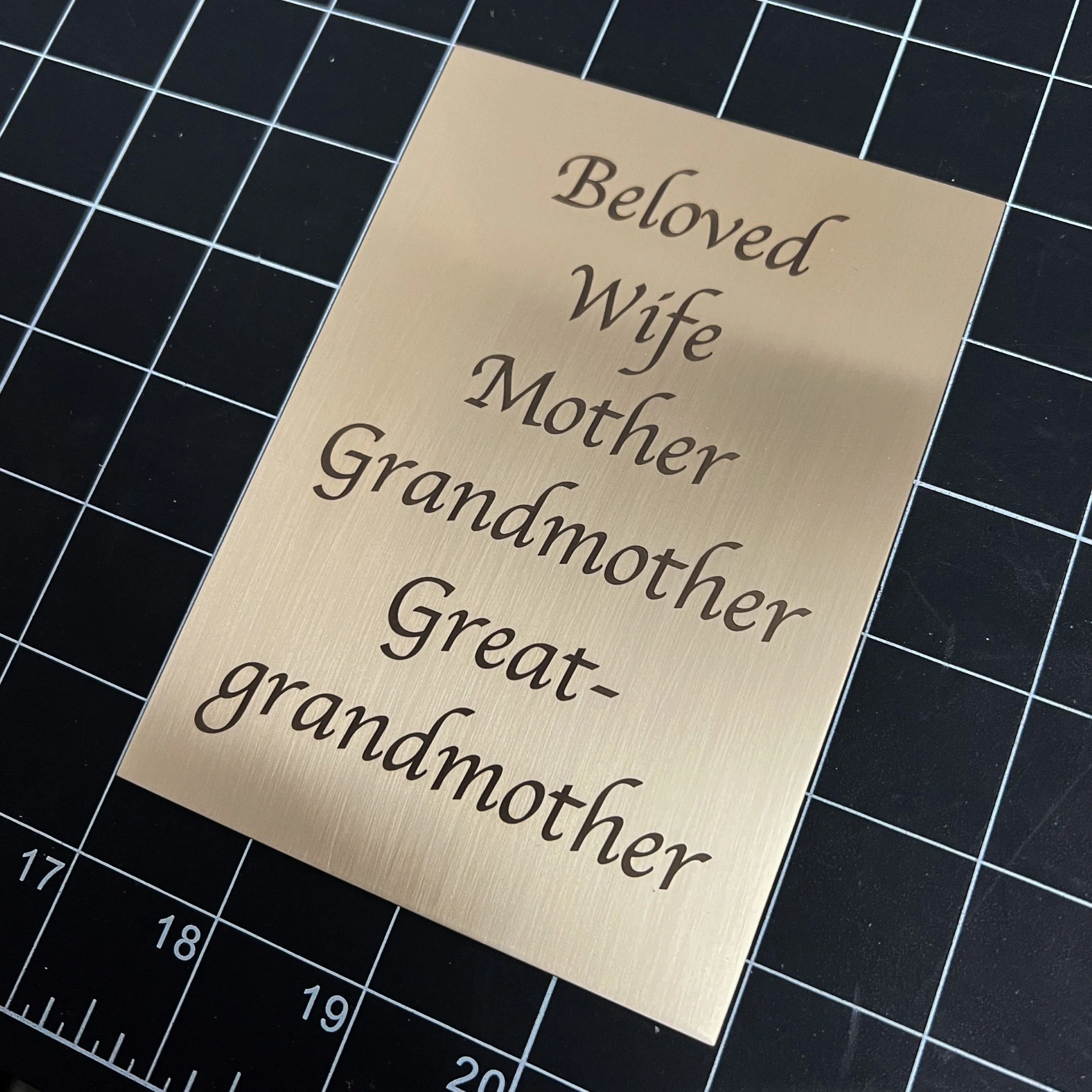 Brass Plaque Engraving