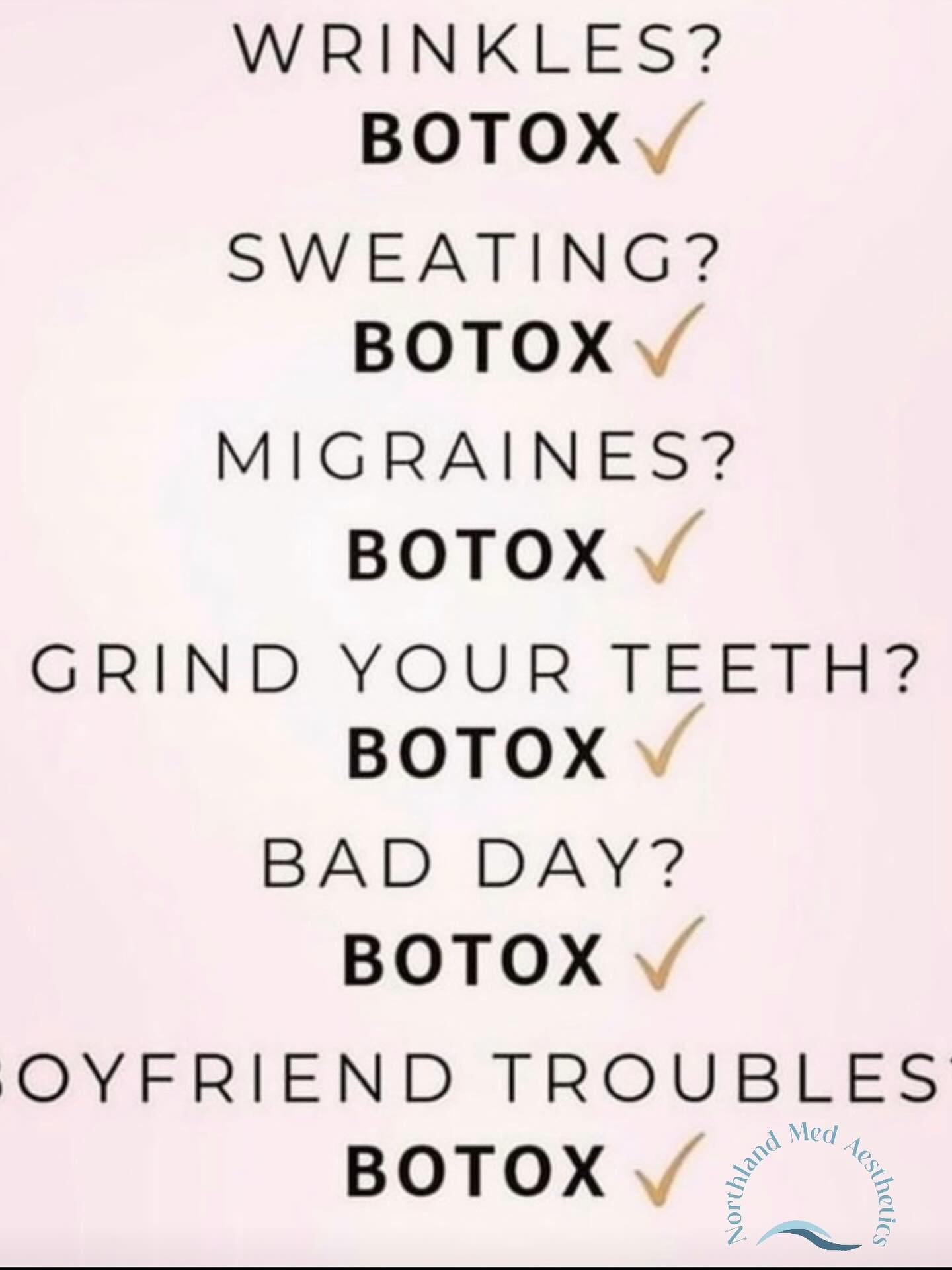Got Botox and now my forehead reflects more light than my future ✨💉

I can still laugh, smile, and raise one eyebrow just enough to judge &mdash; but now I do it wrinkle-free.
Basically, I&rsquo;m aging like a fine wine&hellip; stored in a climate-c