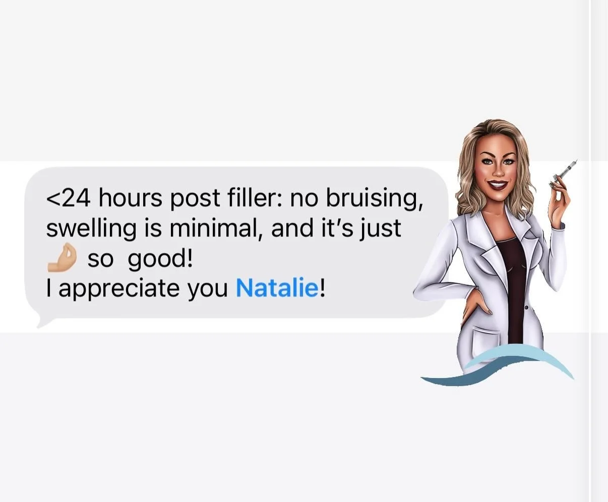 I love getting these messages the day after some mid face dermal filler 🥰. Makes my day!
