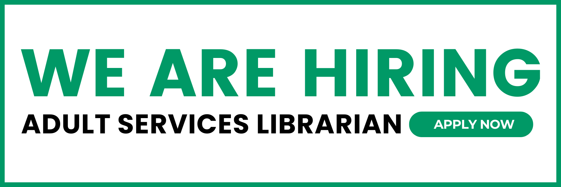 We are hiring an Adult Services Librarian. Apply now at https://www.governmentjobs.com/careers/churchill/jobs/5339033/librarian-adult-services?pagetype=jobOpportunitiesJobs.