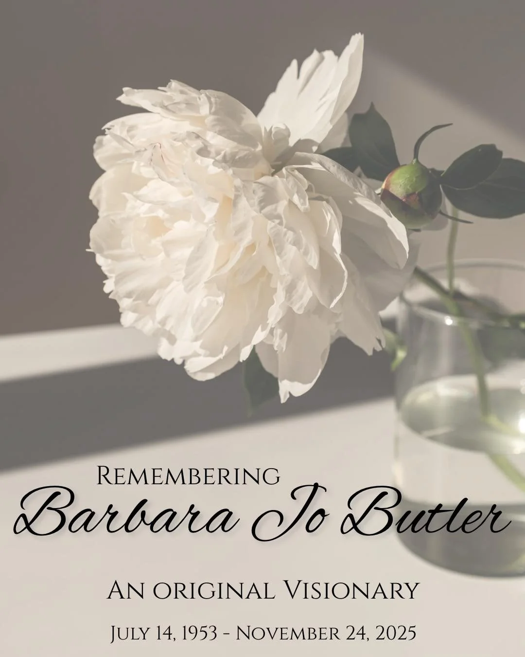 This Thanksgiving, Visionary remembers an original co-founder, Barbara Jo Butler. 

May her memory forever be a blessing. ❤️

Read the full obituary written on our website at visionaryec.com/blog/barbara (link in Instagram bio)