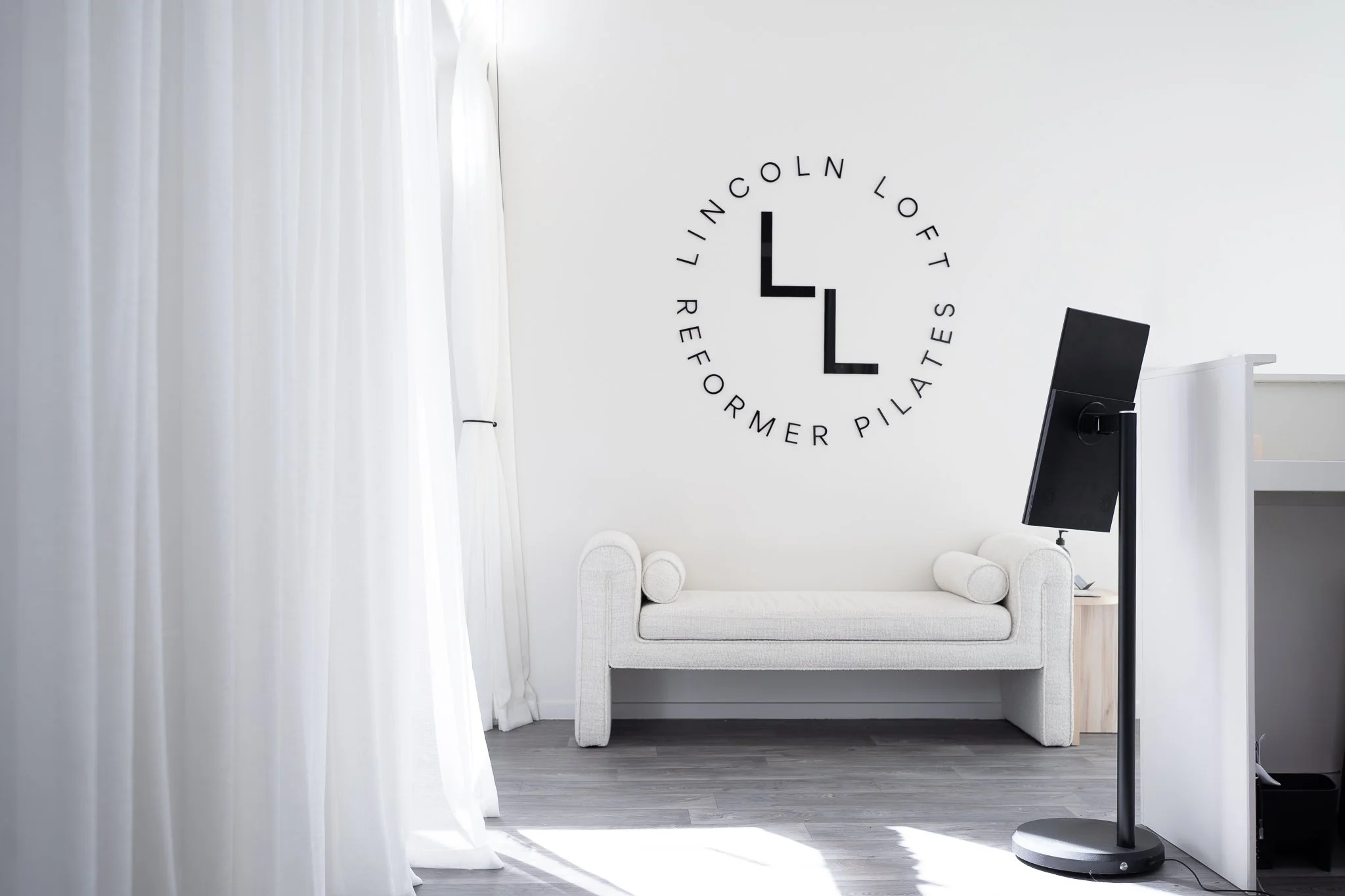 Image shows the reception area of Lincoln Loft Reformer Pilates Studio, based in Lincoln, Selwyn.