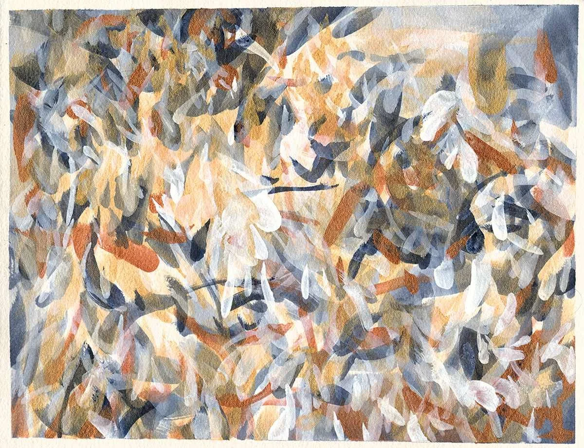 Island Abstraction II, 10 in x 13 in, Acrylic on paper