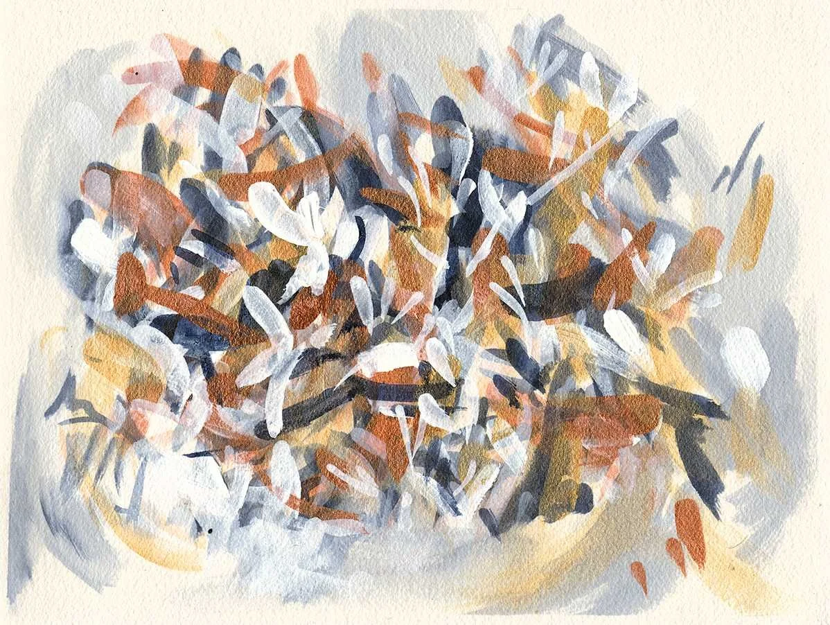 Island Abstraction I, 10 in x 13 in, Acrylic on paper