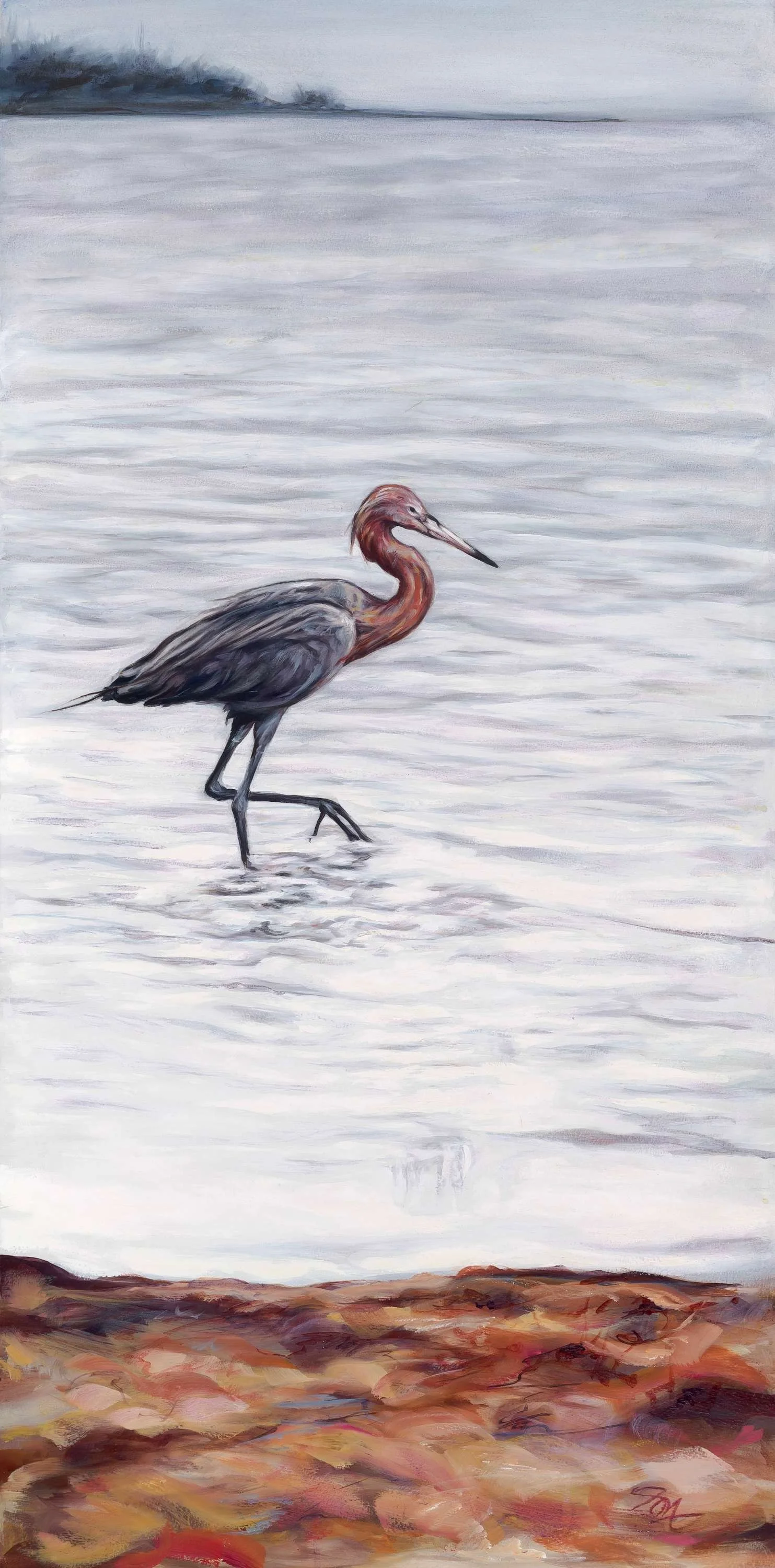 Reddish Walking, 2025
Oil on Watercolor Paper
36 x 18 in
