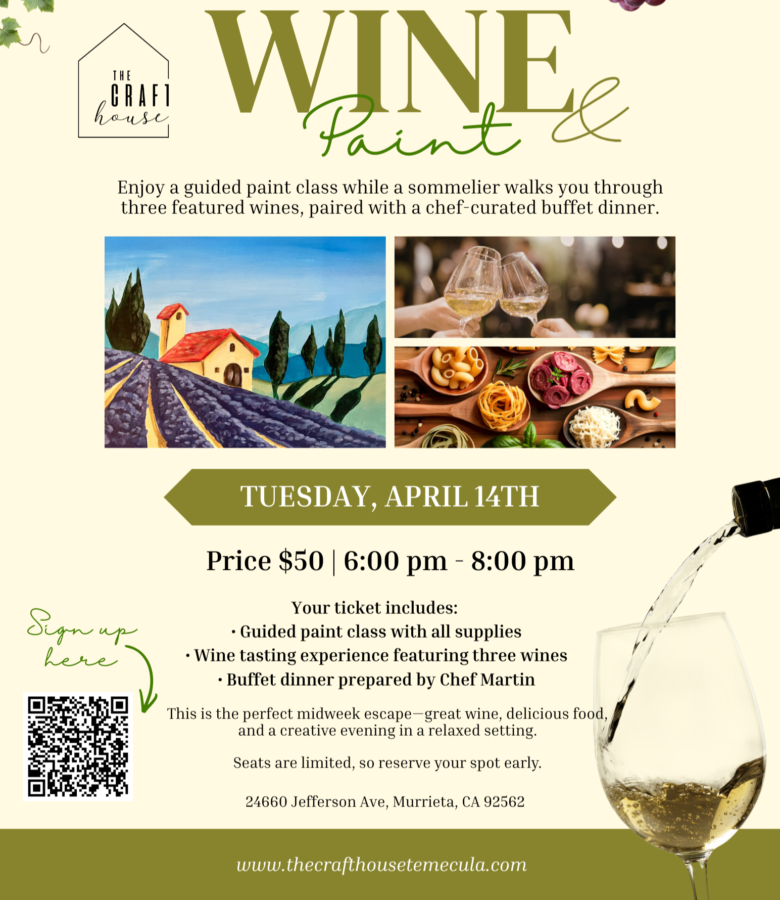 Paint and Sip Dinner Event.