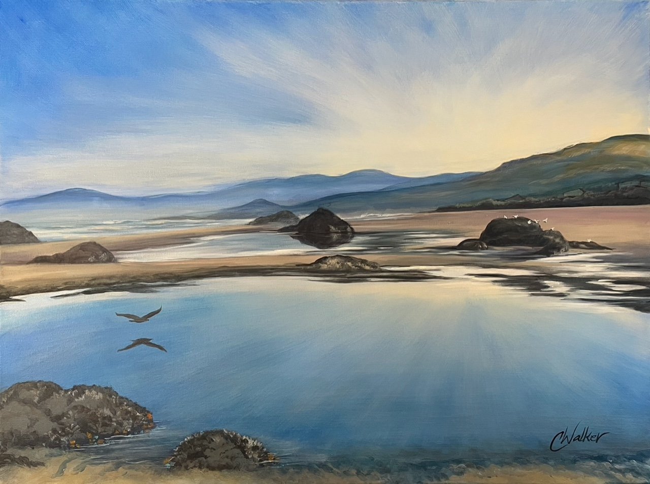 Beach Morning light  40”x30” Acrylic $965
