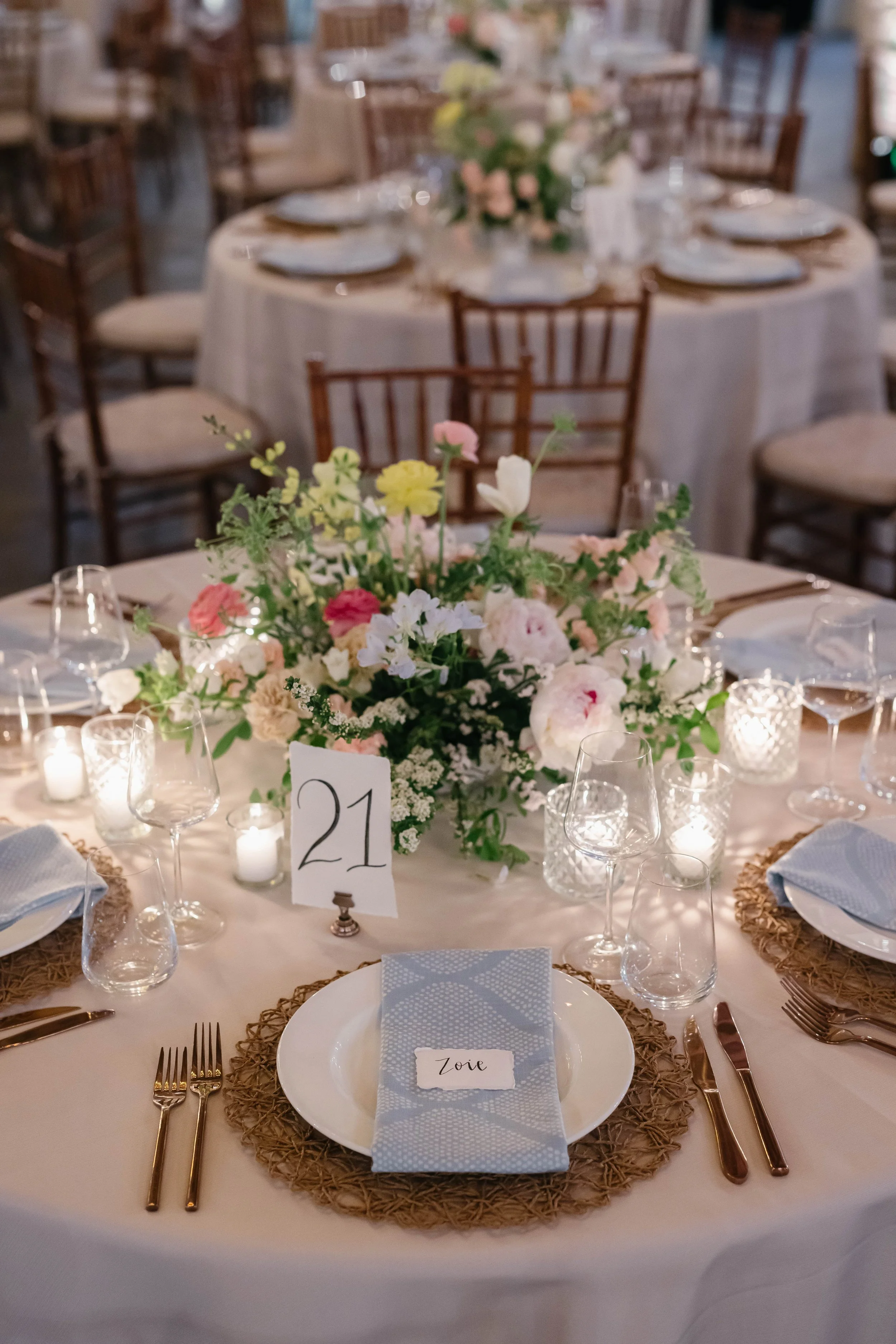 Spring floral wedding arrangement Charlottesville florist peony 