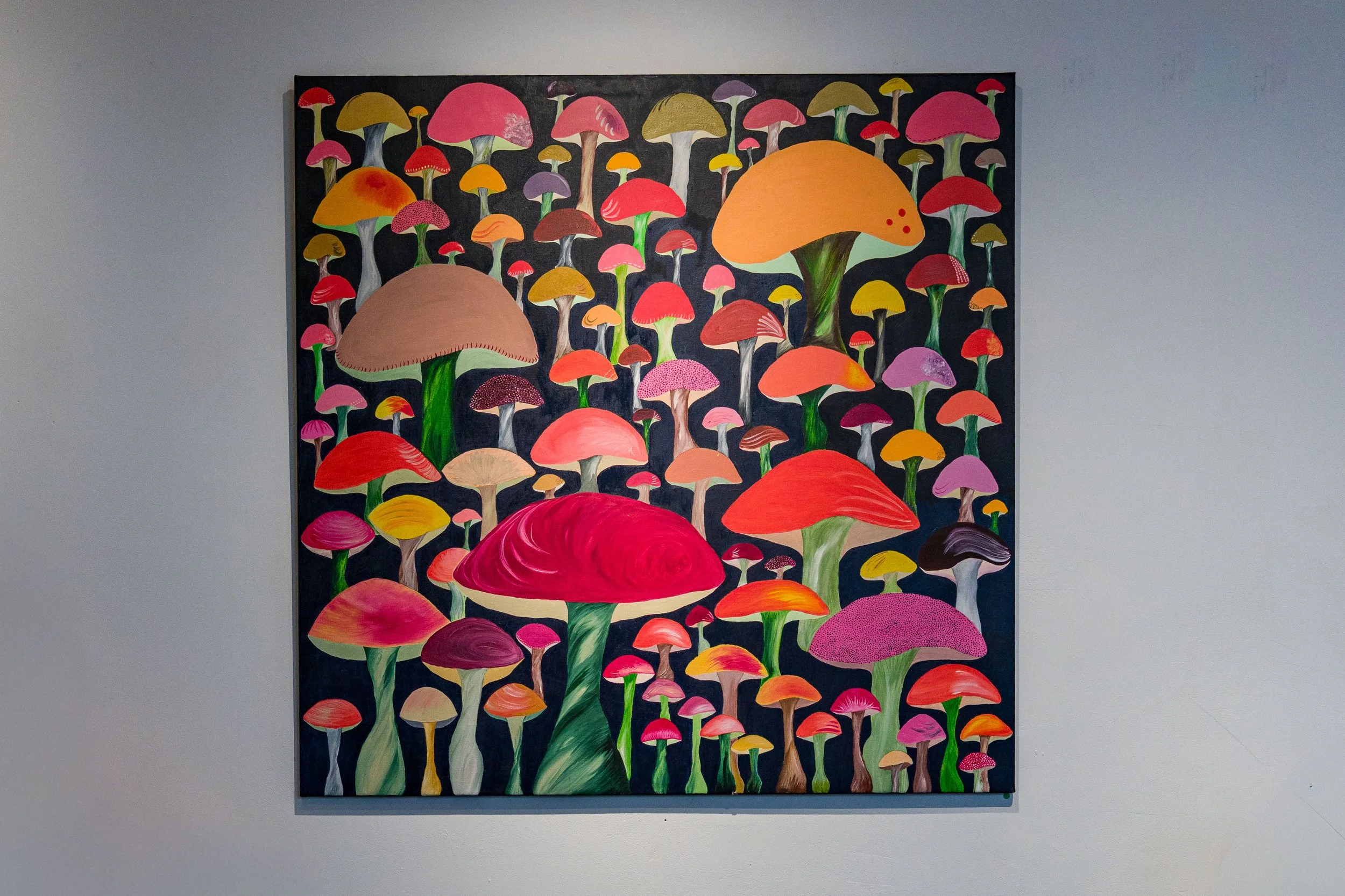 geweldig artwork gemaakt rond paddenstoelen
