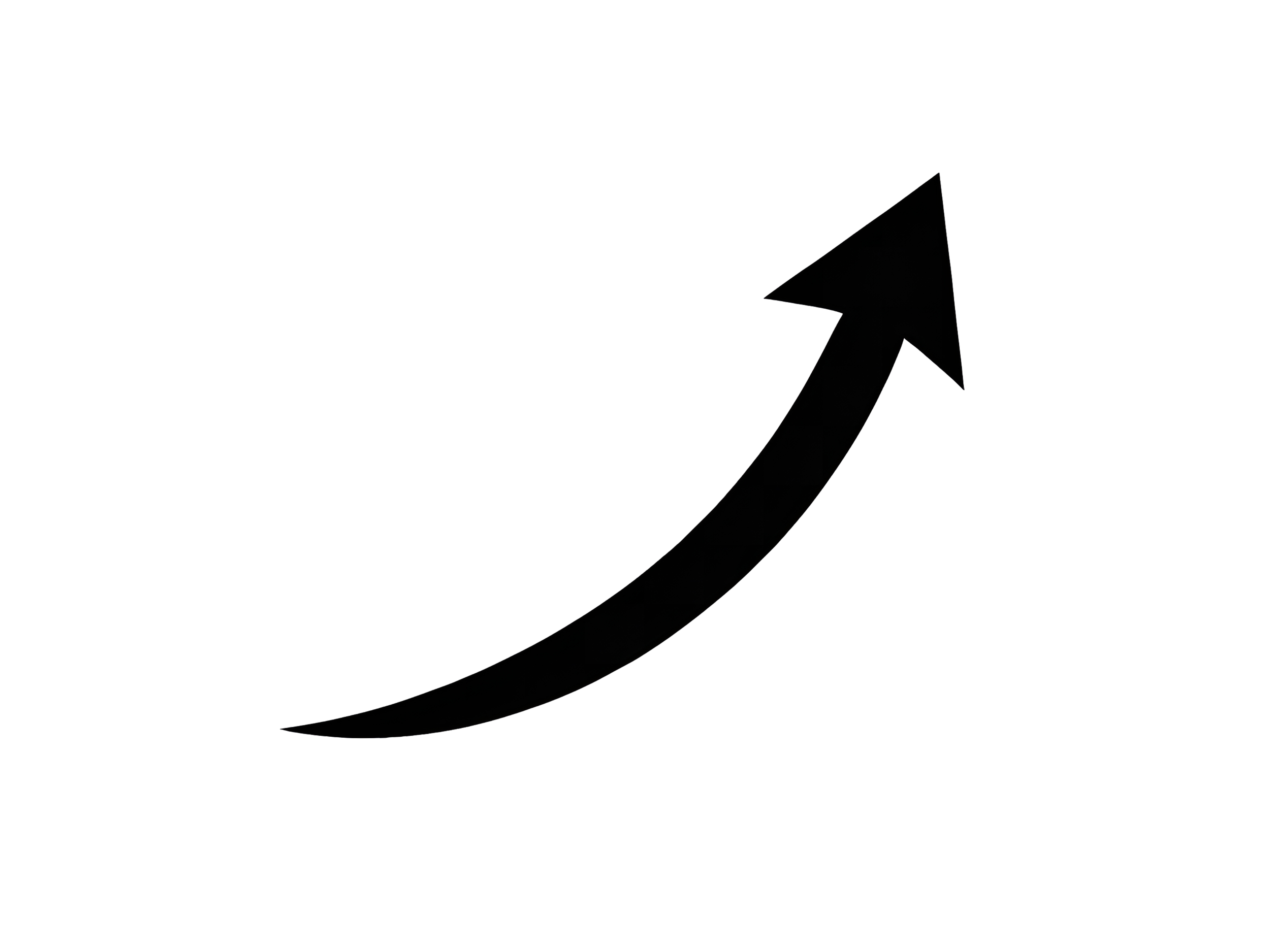 A black background with a white upward arrow and a curved arrow below it.