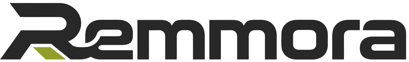 Remmora logo in black with a green accent on the letter R