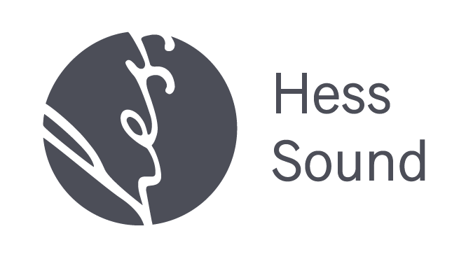 Hess sound logo, our chosen brand for sound bathing experiences