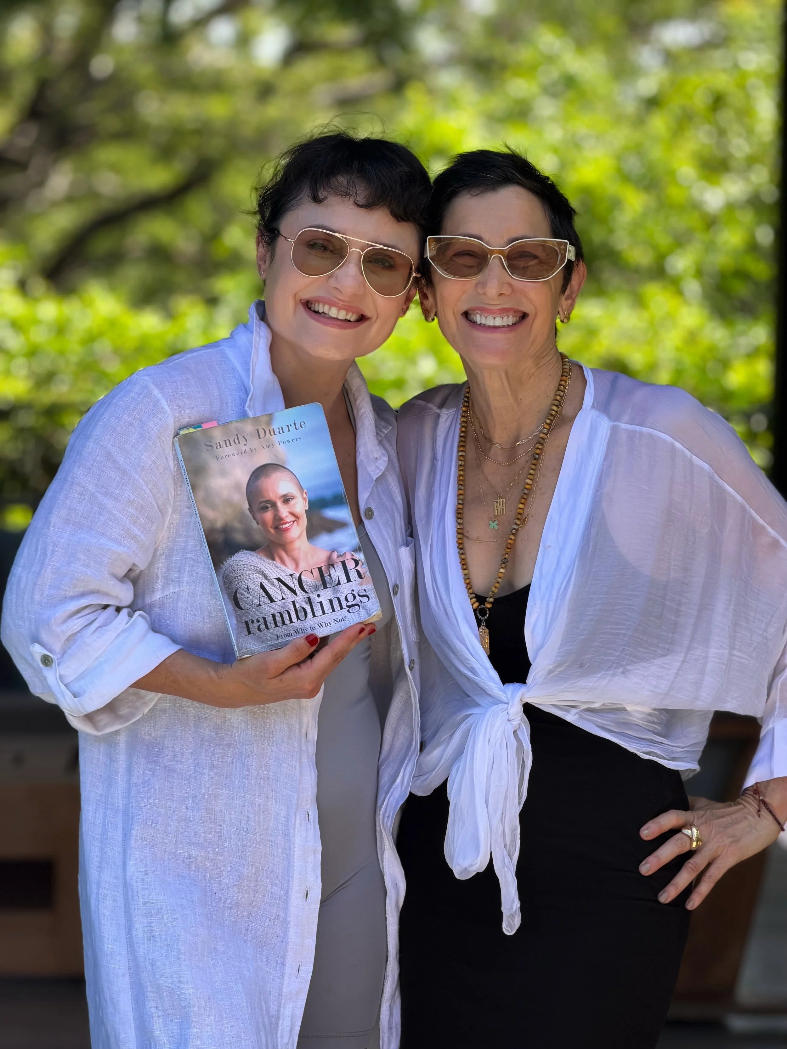 Sandy Duarte, cancer survivor, author of Cancer Ramblings, is pictured with multi-preneur Amy Powers during the Radical Refresh Retreat in Costa Rica. The women’s wellness retreat focused on healing, resilience, and personal renewal through story, so