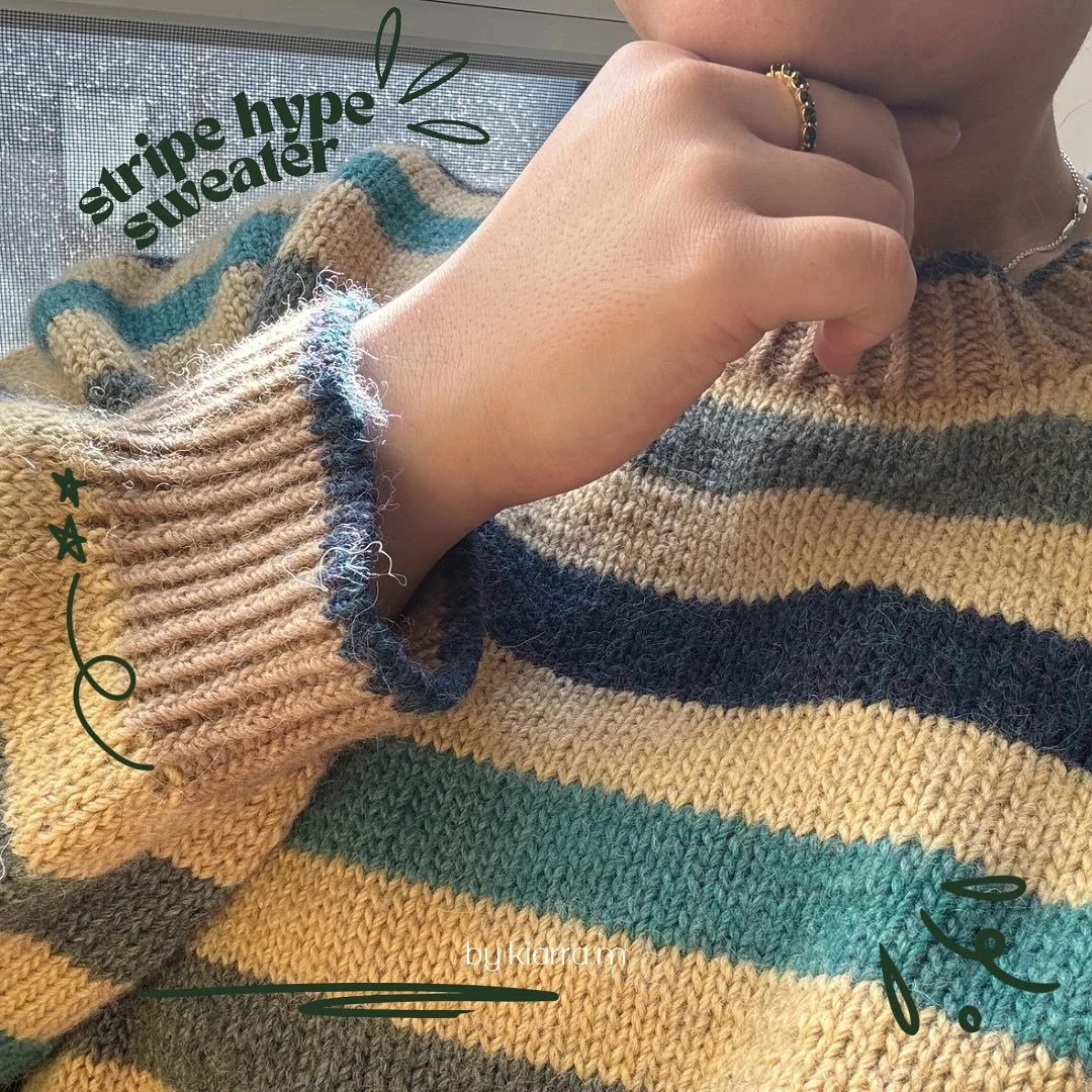 🫐stripe hype sweater🫐
&bull;
I&rsquo;m not gonna lie, I did finish this sweater very early on this year, so this is a very late post, but I was much too excited to wear it that I never took good photos of it on!  Now that the weather here is gettin